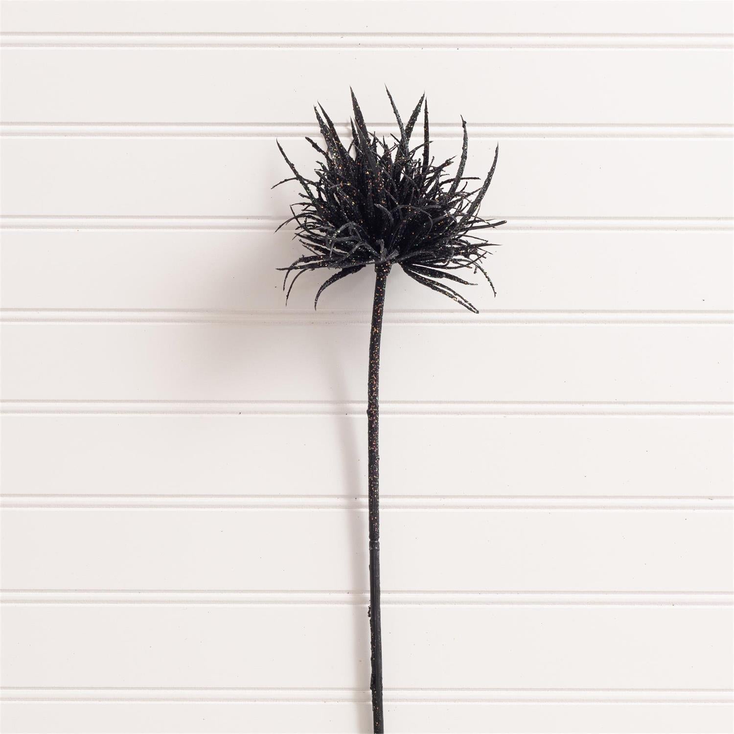 Stem - Halloween Black Pom Pom Grass With Glitter