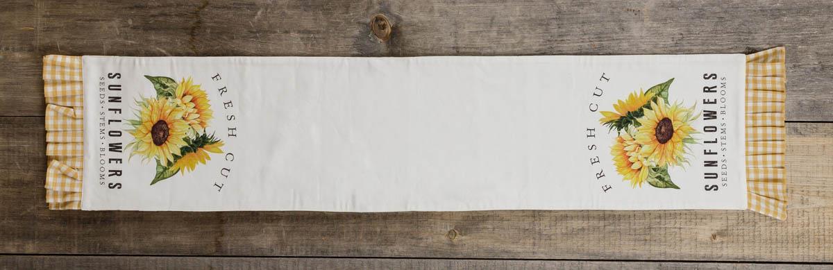 Reversible Fresh Cut Sunflowers Table Runner