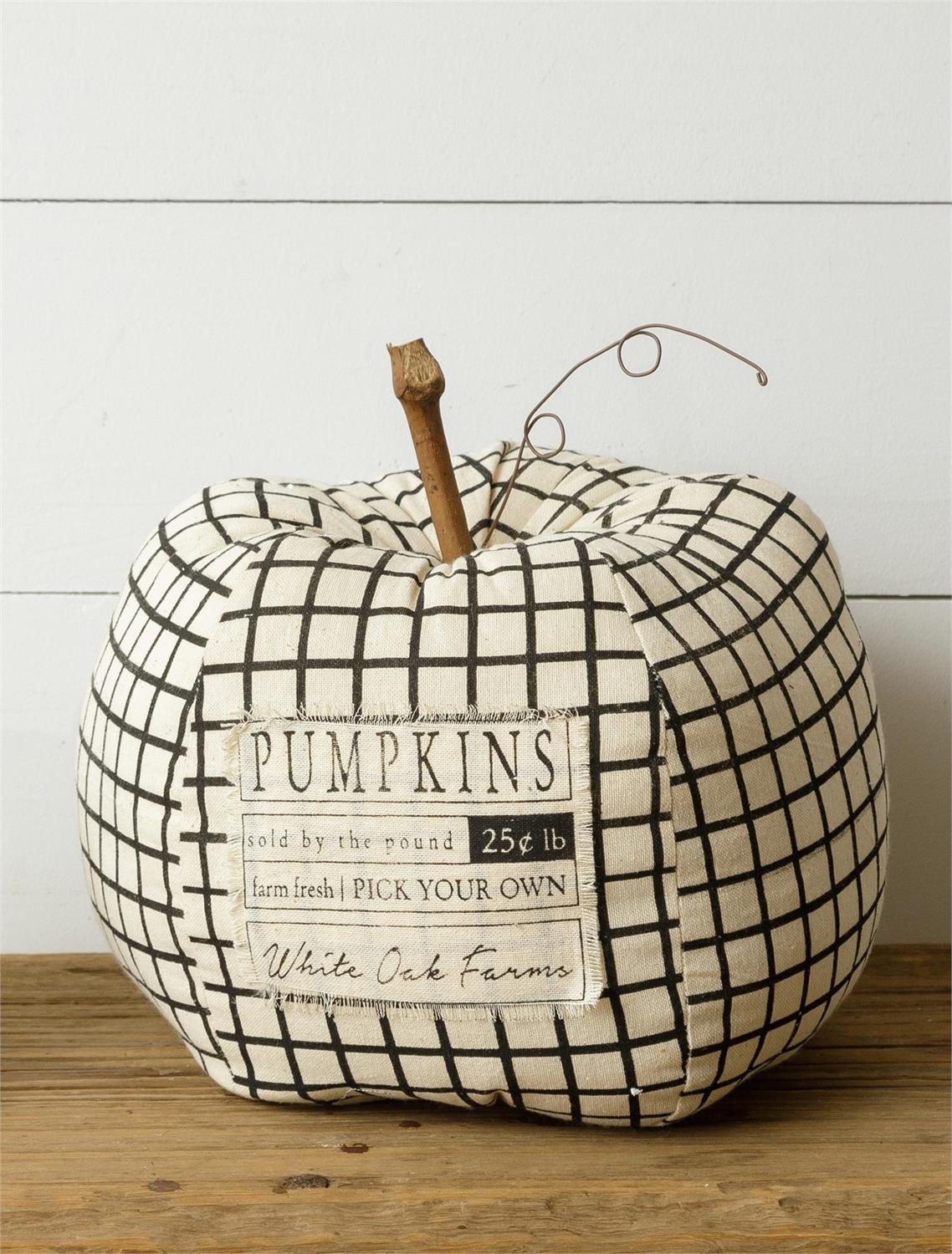 Window Pane Check Pumpkin w/ Patch