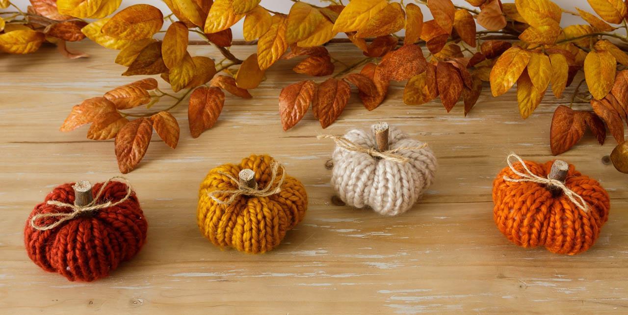 Sweater Knit Mini Pumpkins (S/4)