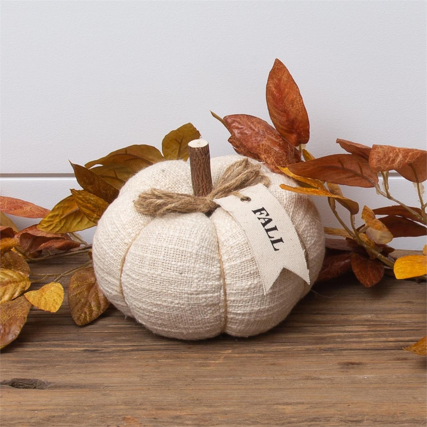 Cream Knit Pumpkin w/ Fabric Tag
