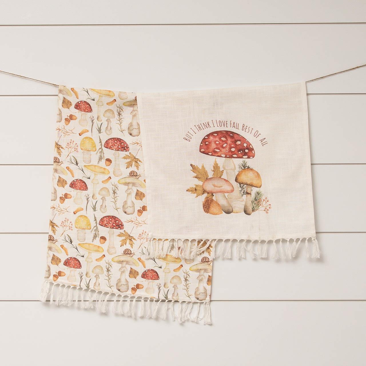 Fall Forage Mushroom Kitchen Towels (S/3)