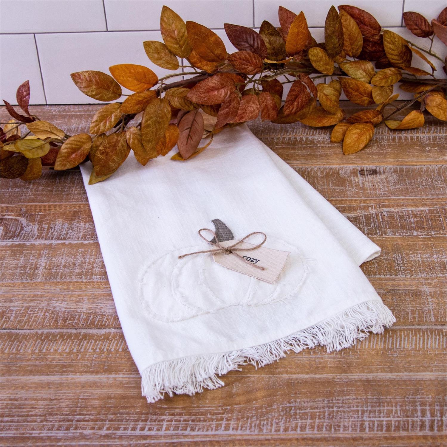 Raggedy Pumpkin Towels w/ Tag (S/2)