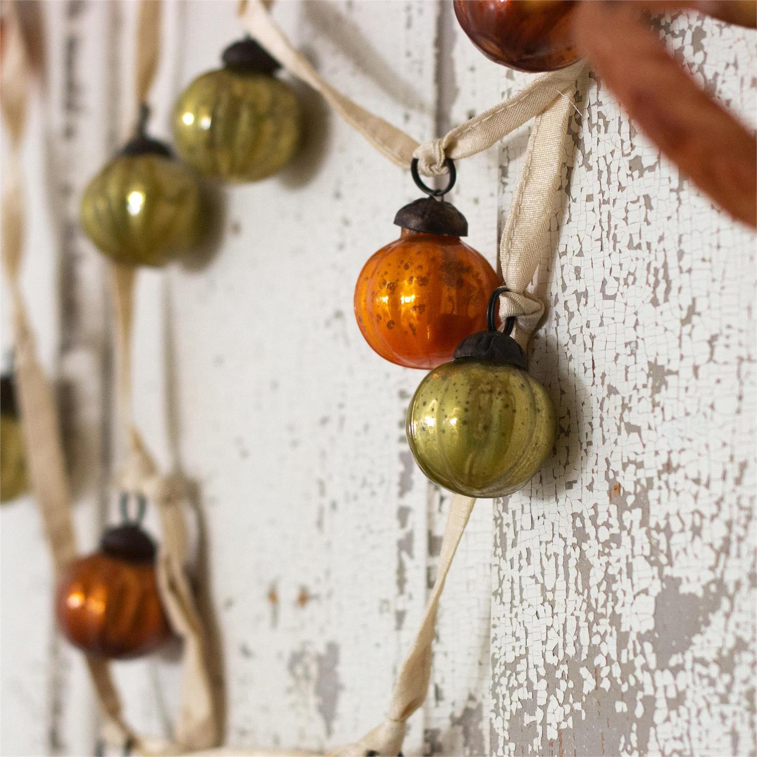 Mini Mercury Glass Pumpkin Garland