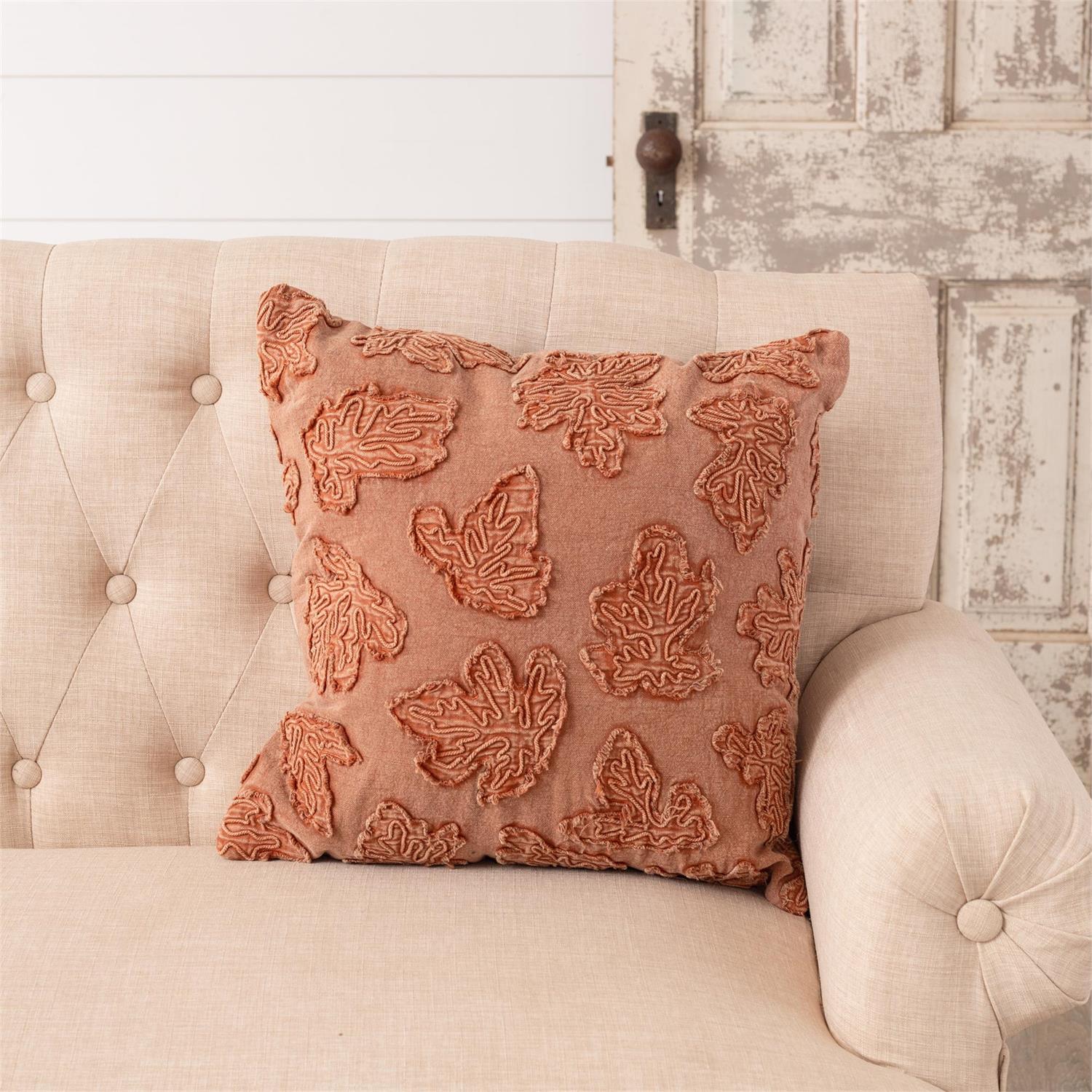 Stonewashed Falling Leaves Pillow