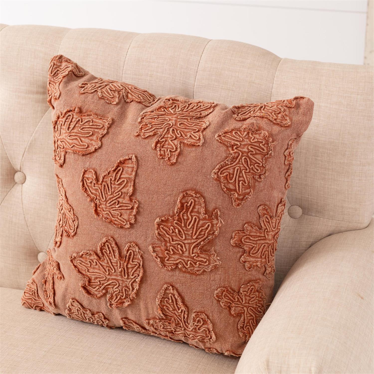 Stonewashed Falling Leaves Pillow