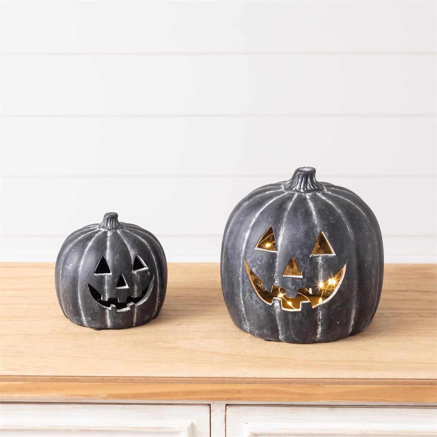 Black Pumpkin Luminaries (S/2)