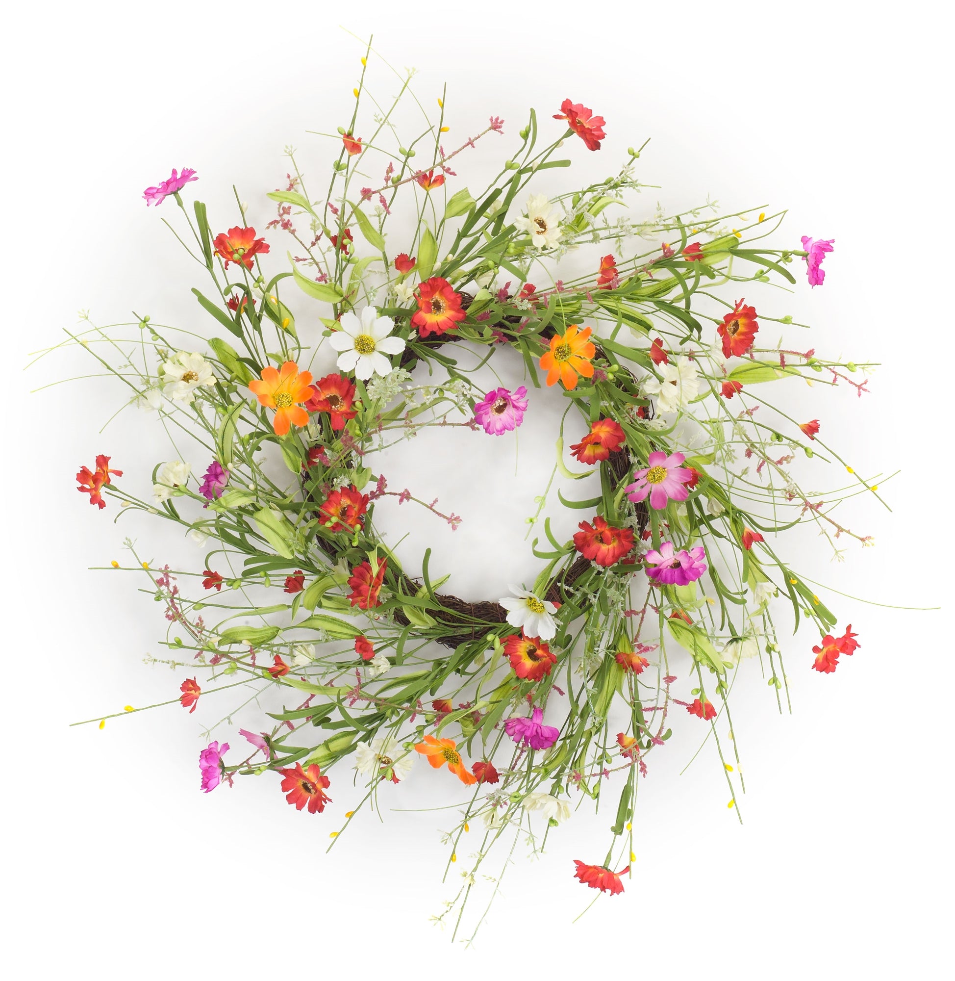 Mixed Floral Twig Wreath 22.5"D