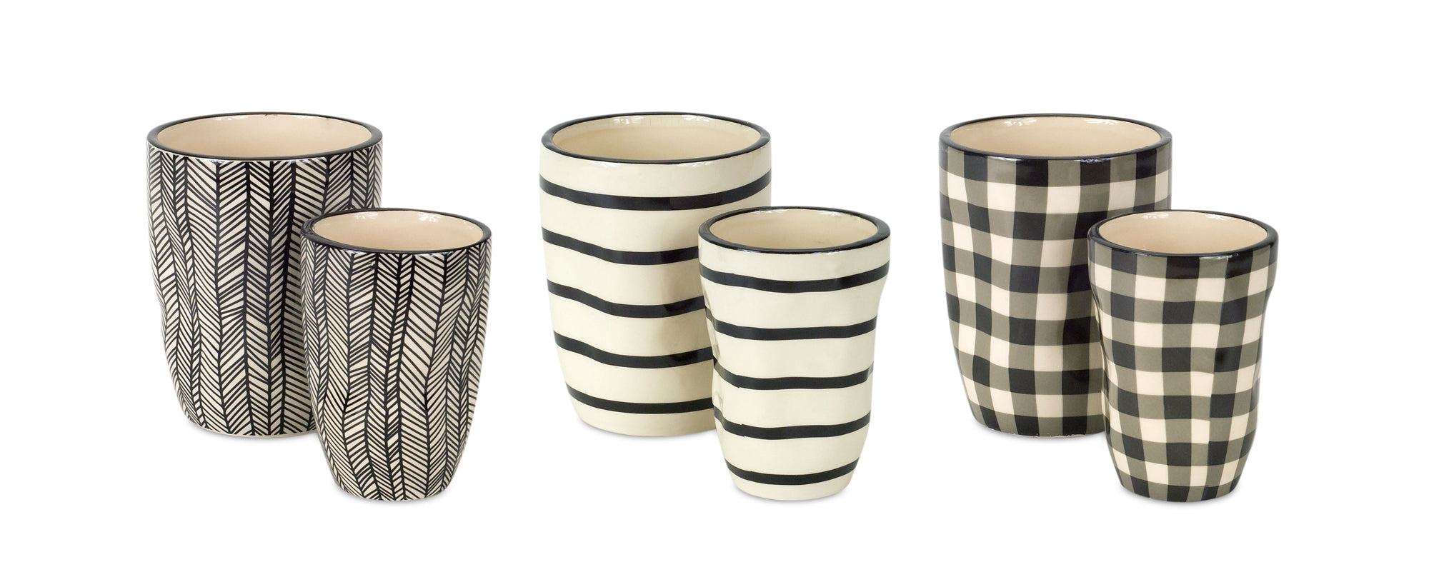 Wavy Patterned Planter or Vase (Set of 6)