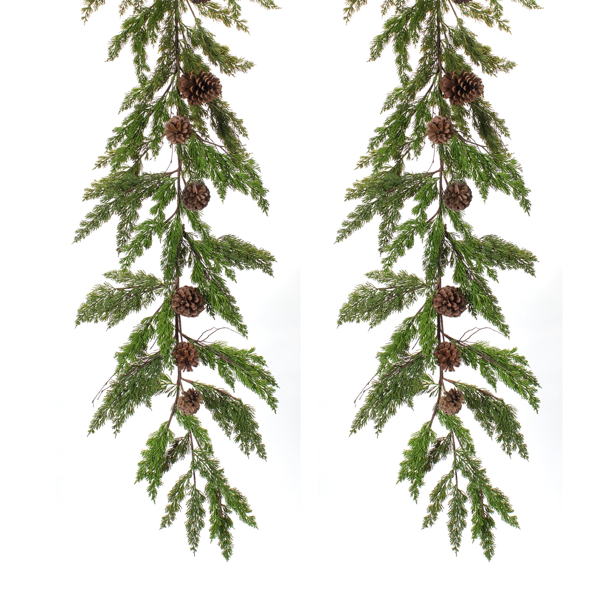 Winter Pine Garland with Pinecone Accents (Set of 2)