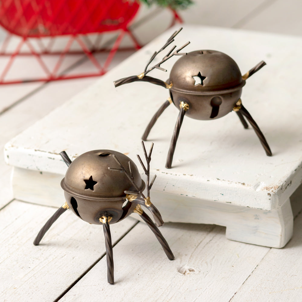Reindeer Bell Figurines (S/2)