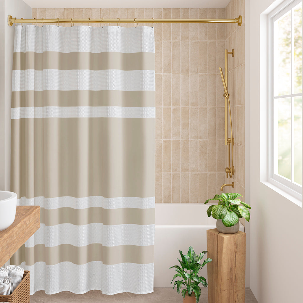Spa Waffle Shower Curtain with 3M Treatment
