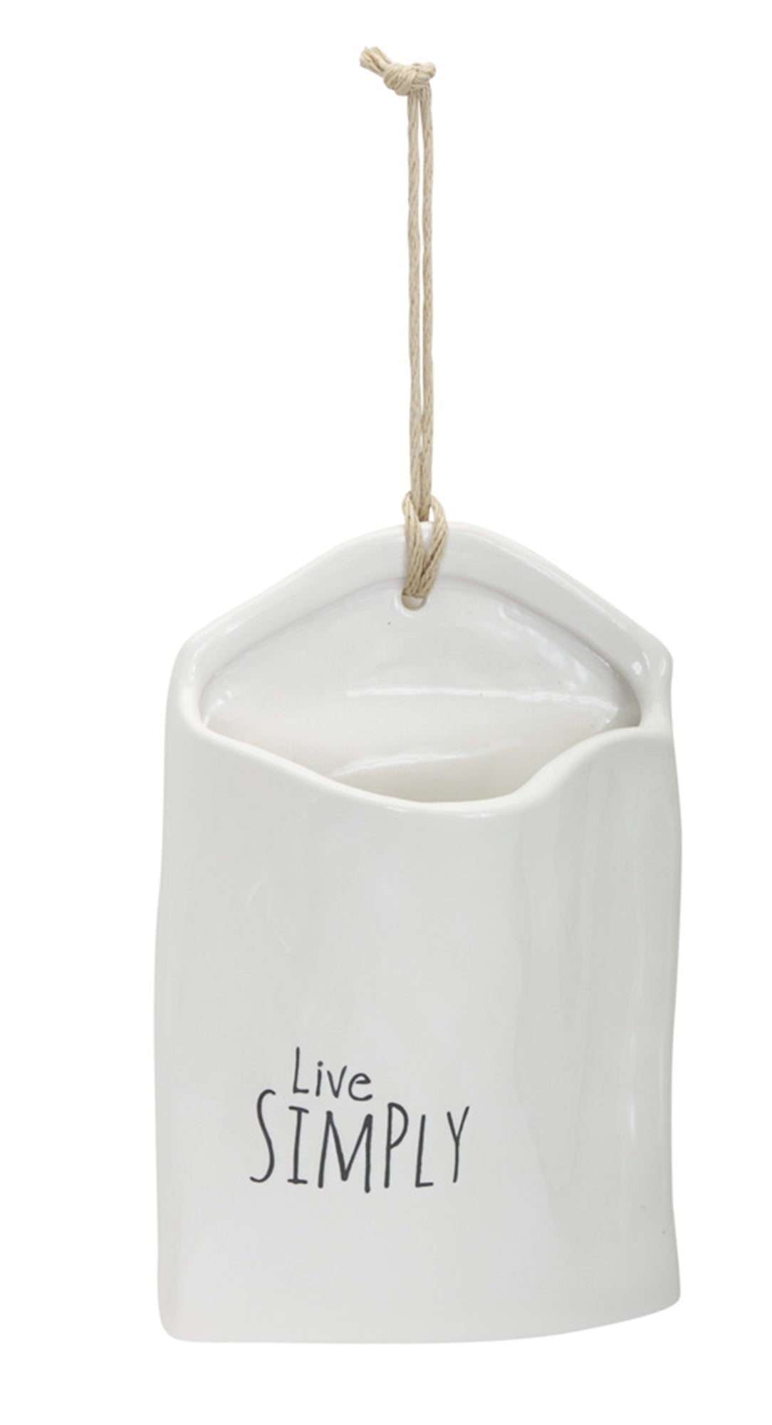 Stoneware Live Simply Wal Pocket with Jute Hanger (Set of 4)