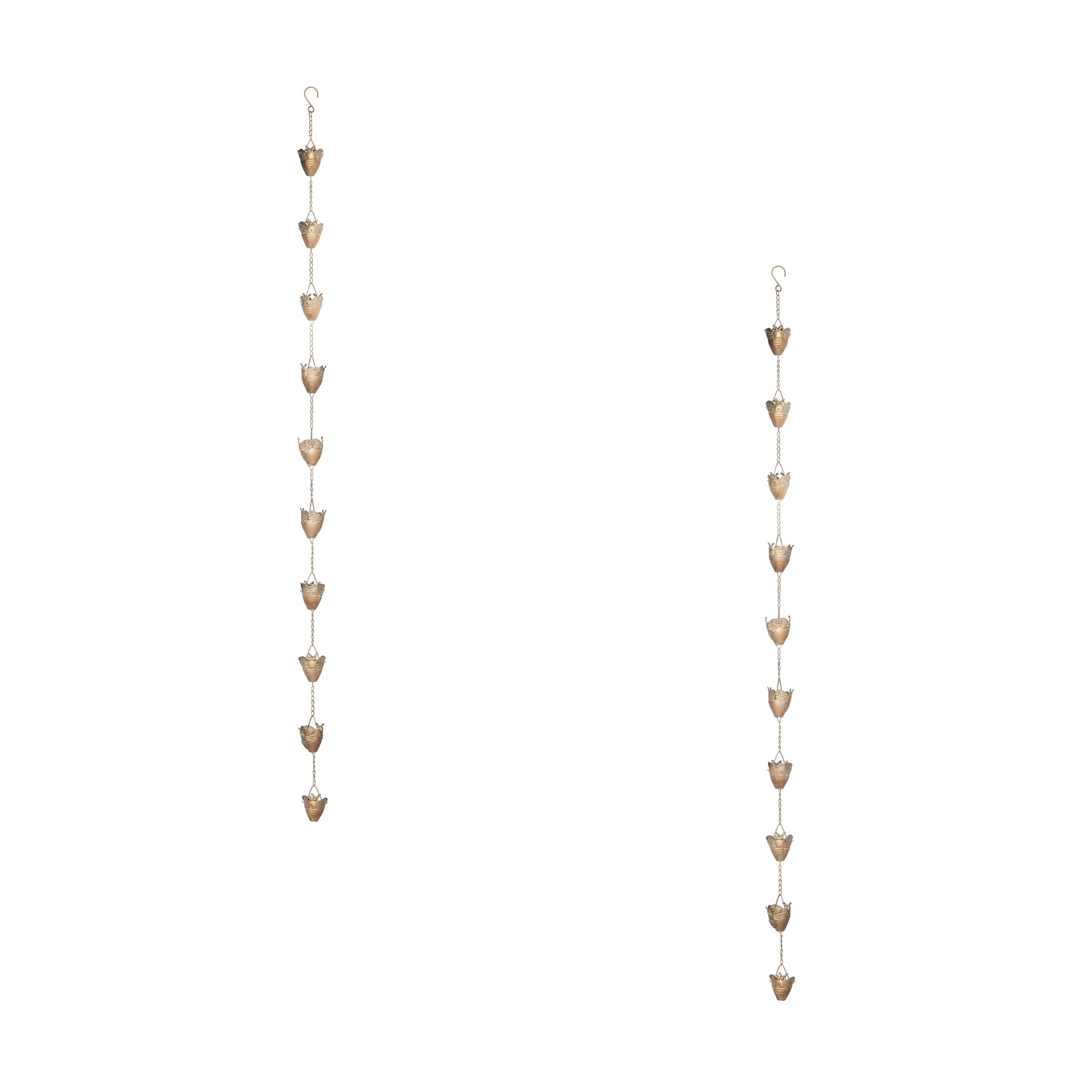 Bronze Metal Bumble Bee Rain Chain 6'L