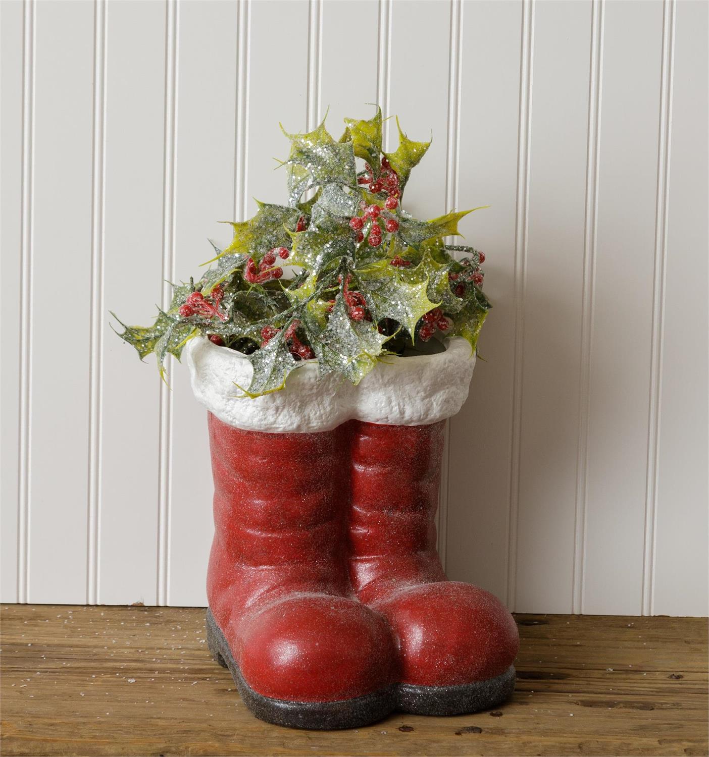 Terracotta Glittery Santa Boots