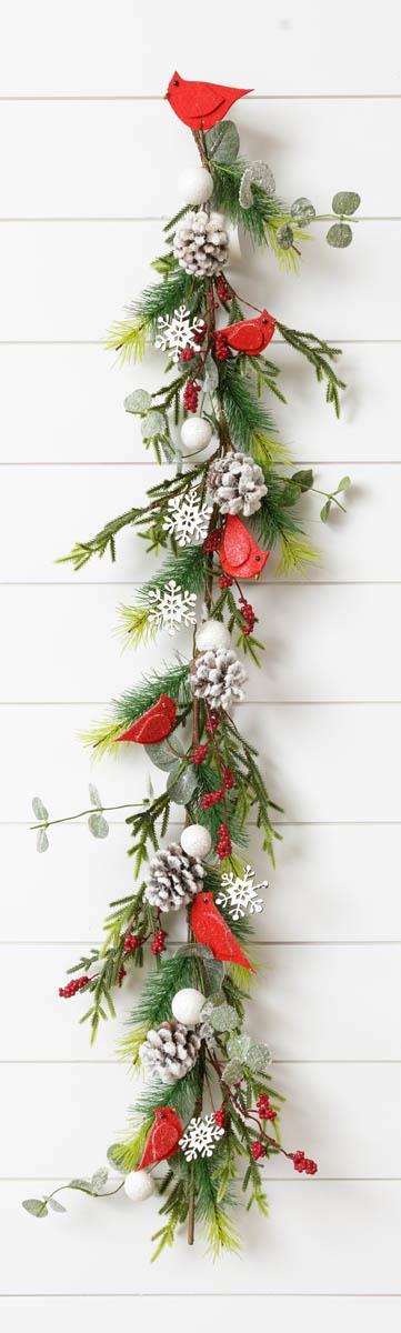 Cardinal w/ Accents Garland
