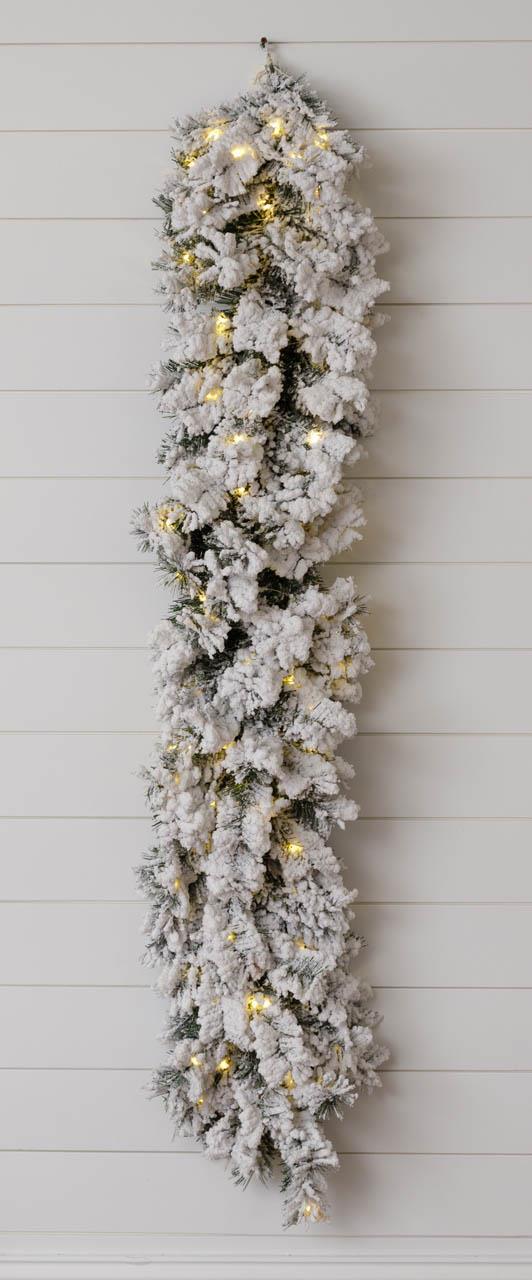 Pre-lit Flocked Garland