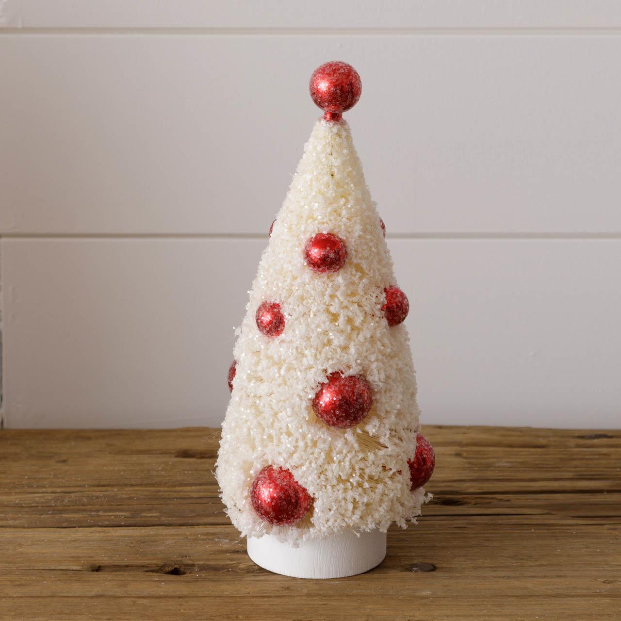 Bottle Brush Tree With Red Ornaments, Sm