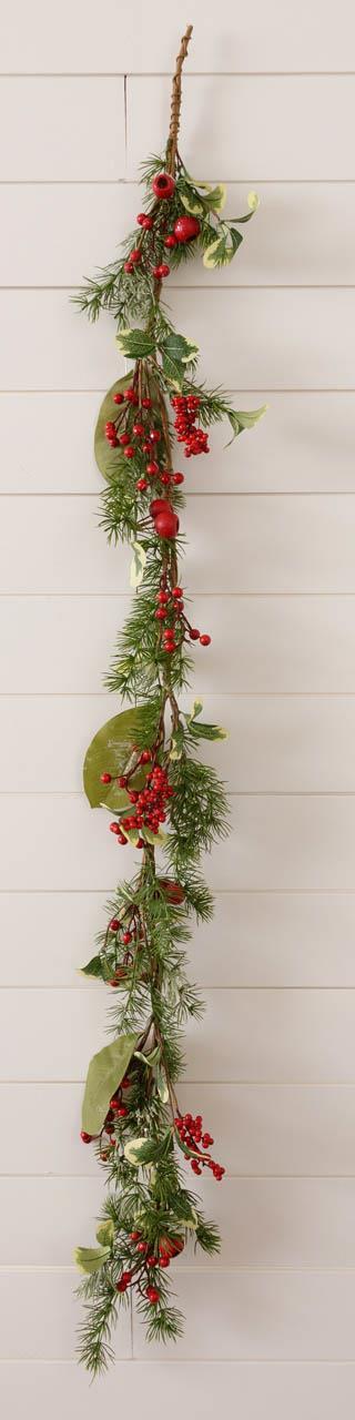 Mixed Foliage & Berries Garland