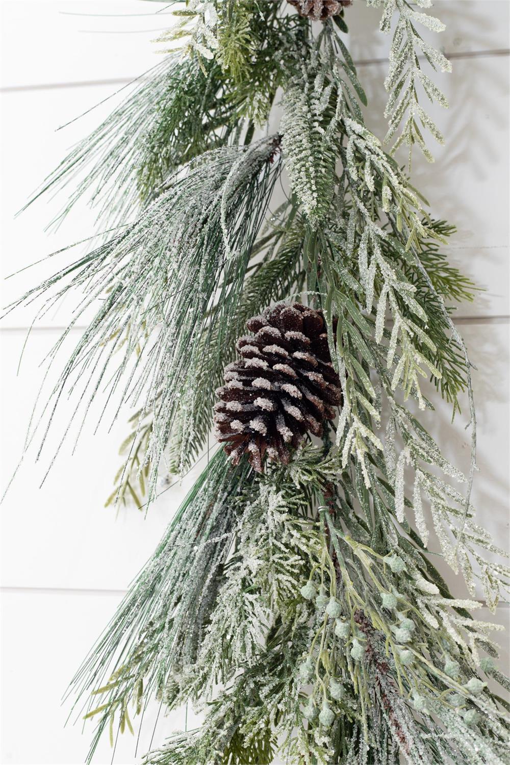 Frosted Mixed Greens Garland