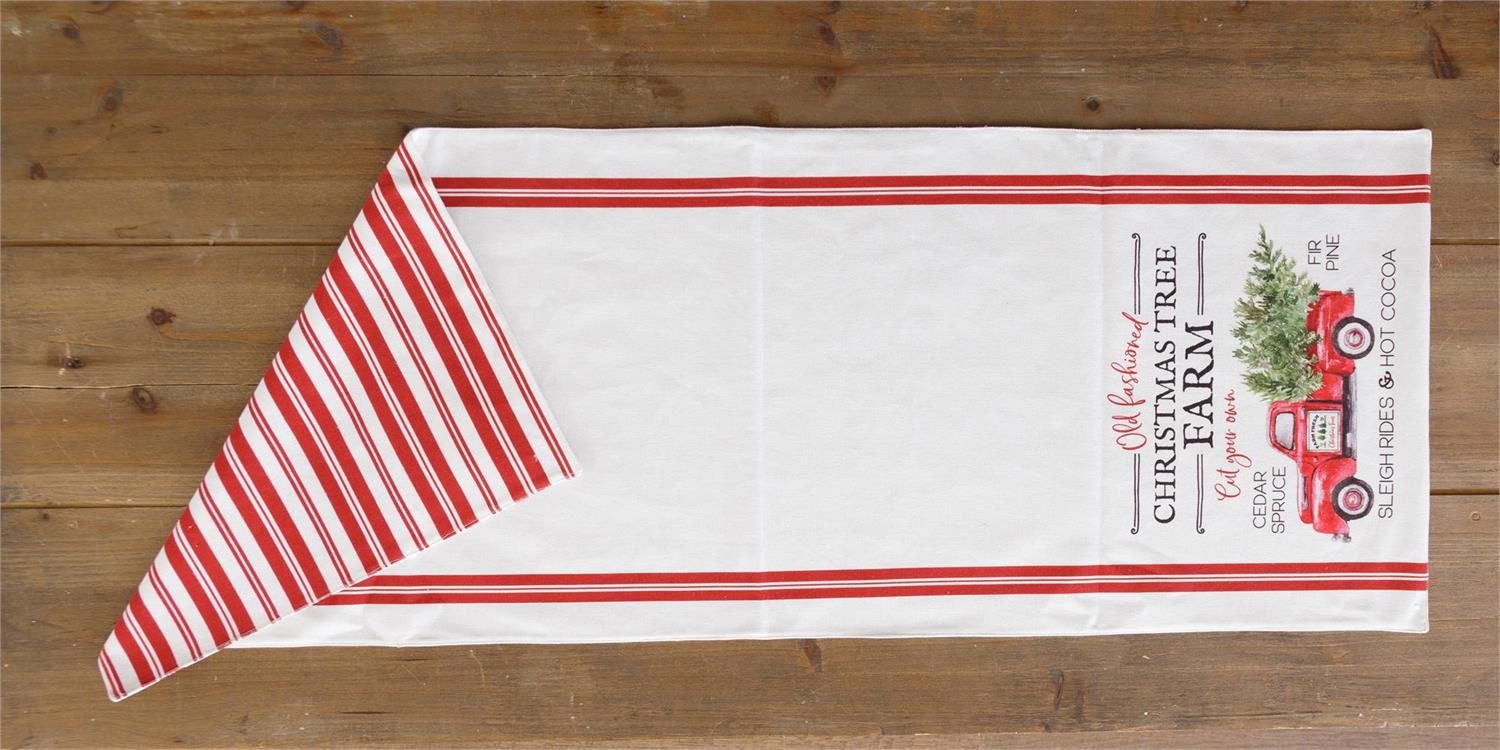 Reversible Table Runner - Christmas Tree Farm