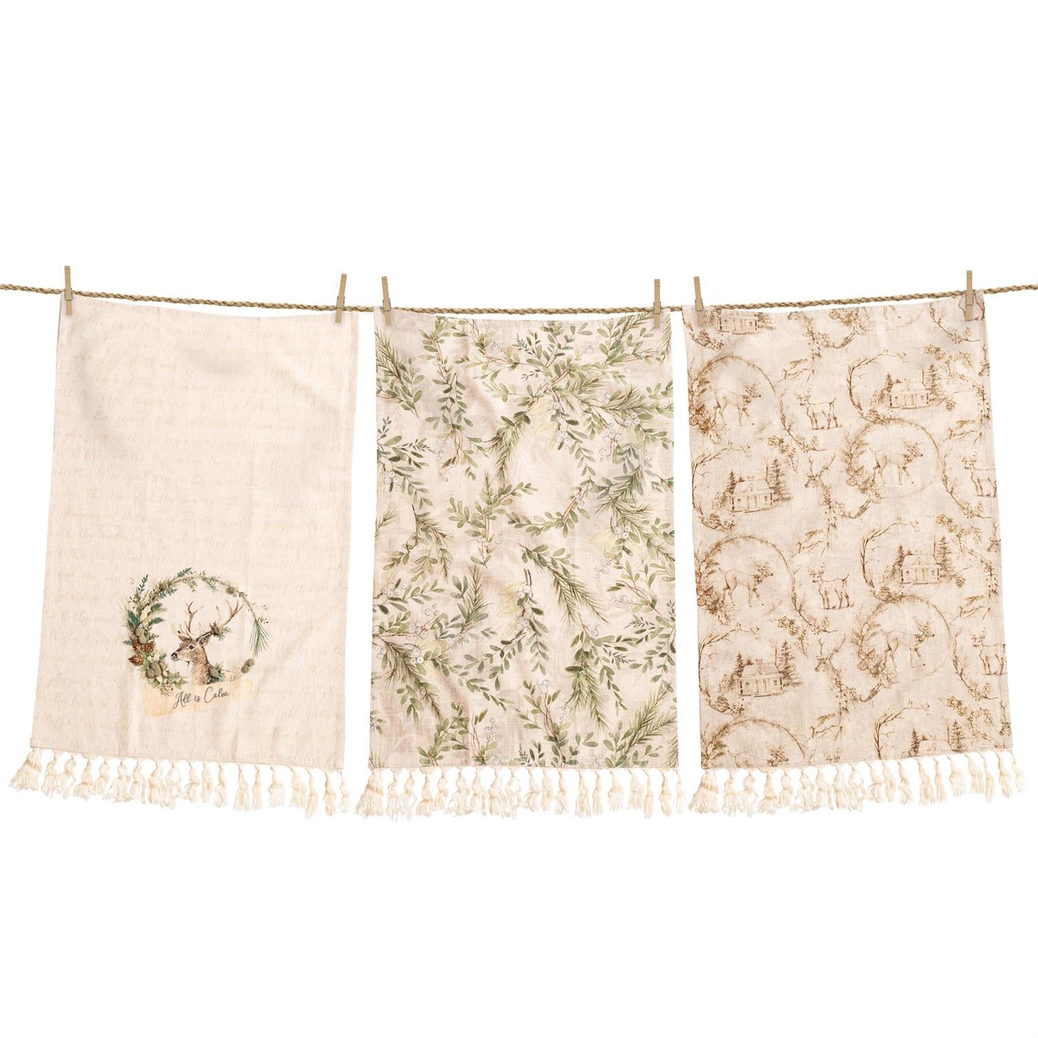 Holly And Ivy Tea Towels (S/3)
