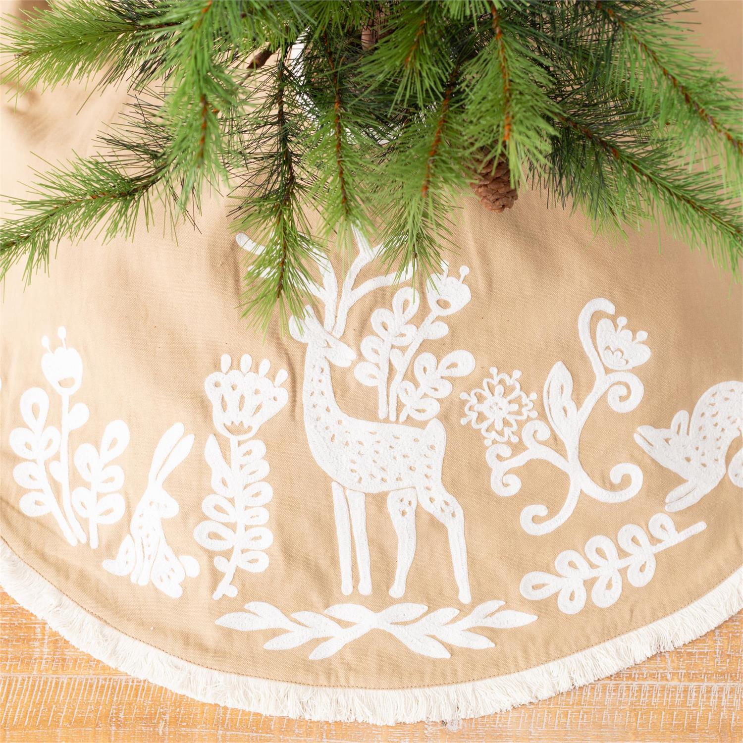 Folk Art Christmas Tree Skirt