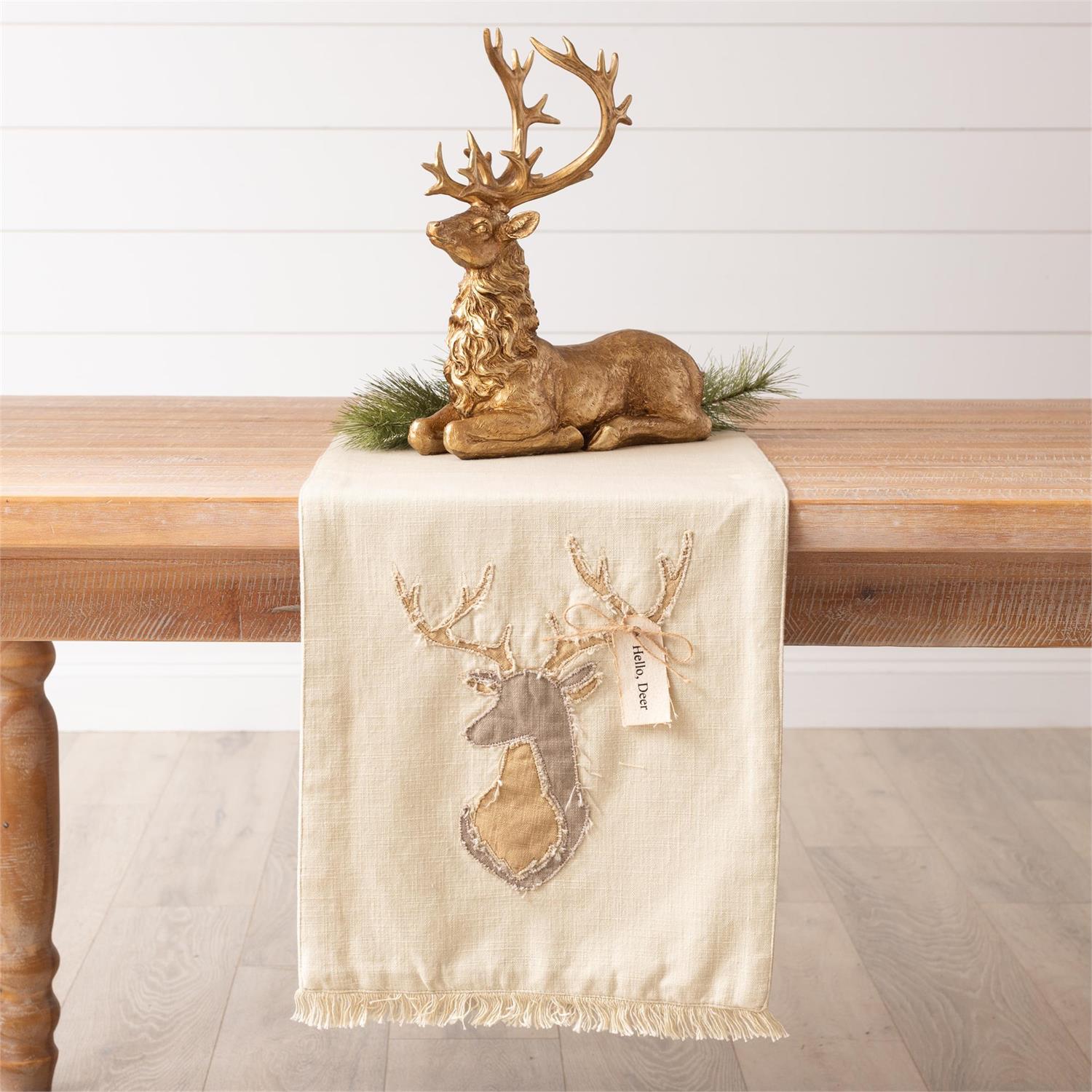 Raggedy Deer Head Table Runner