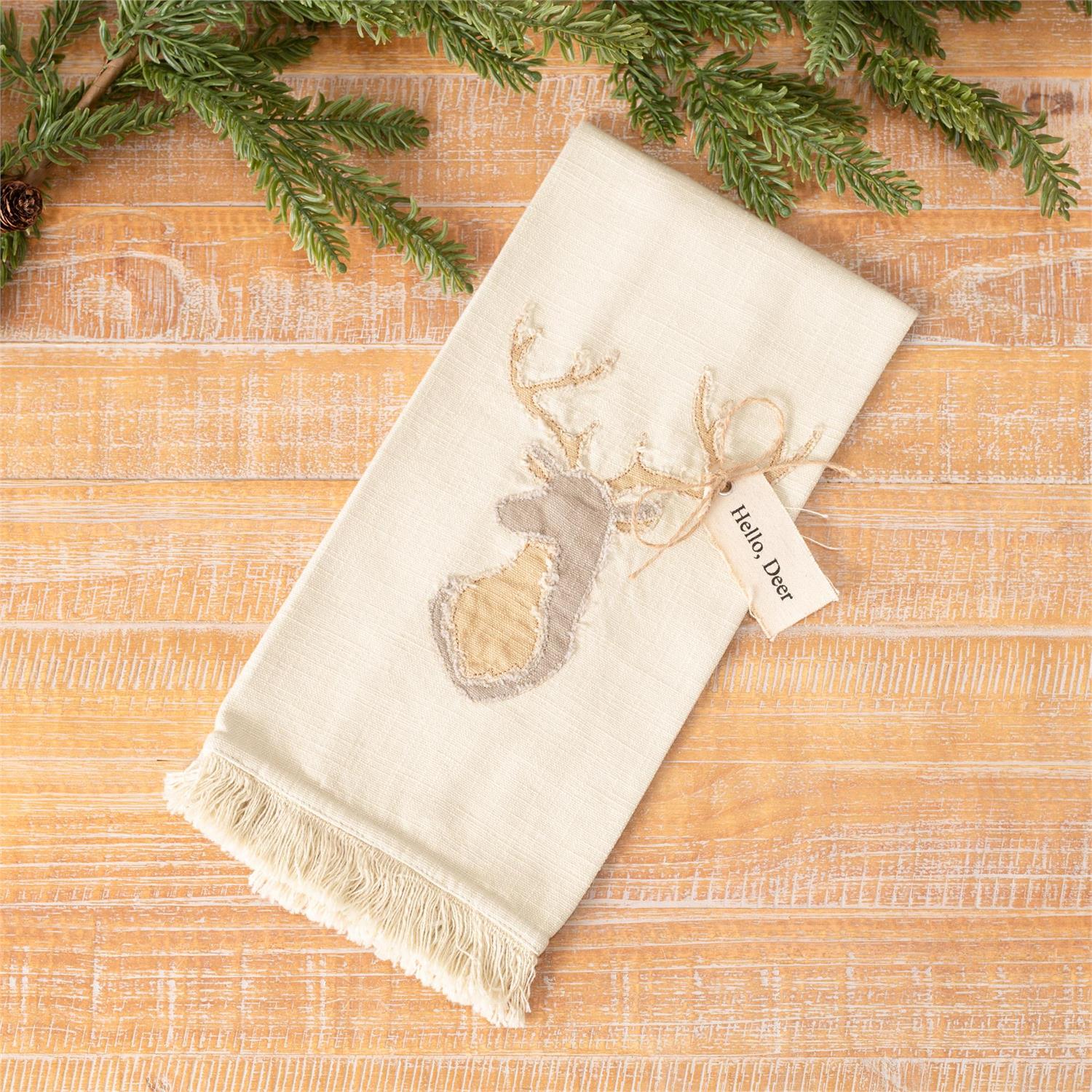 Raggedy Deer Head Tea Towels (S/2)