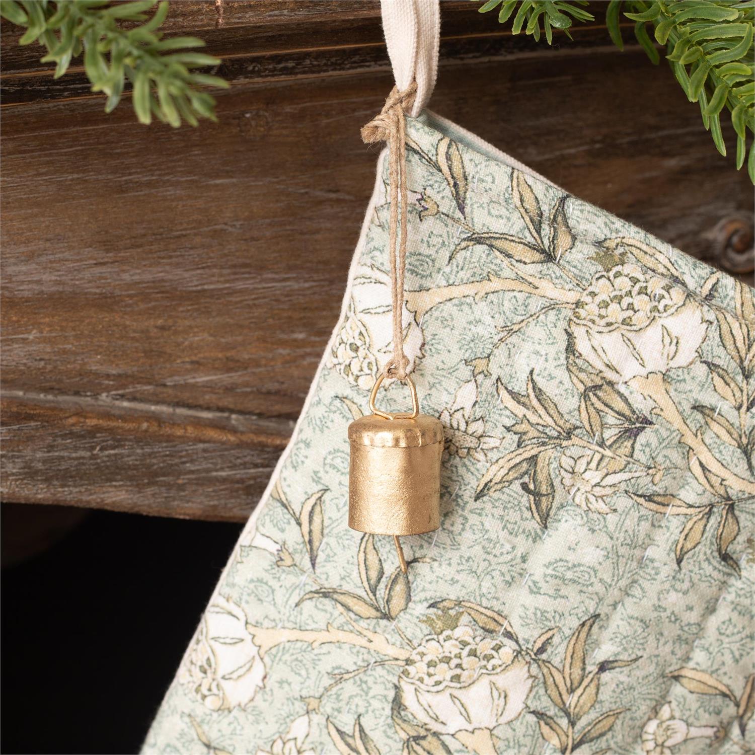 Block Print Stockings w/ Bells (S/3)