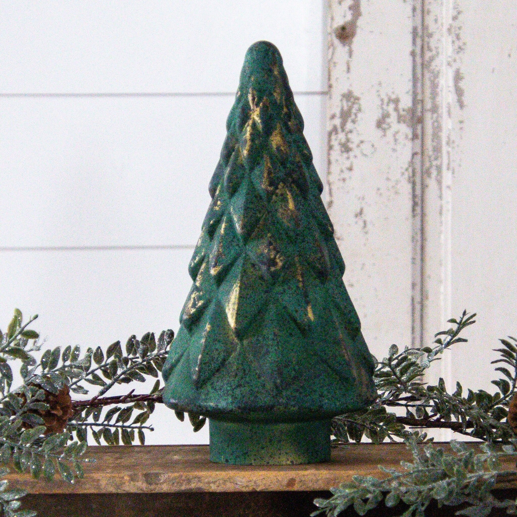 Mercury Glass Tree - Emerald Green (L)