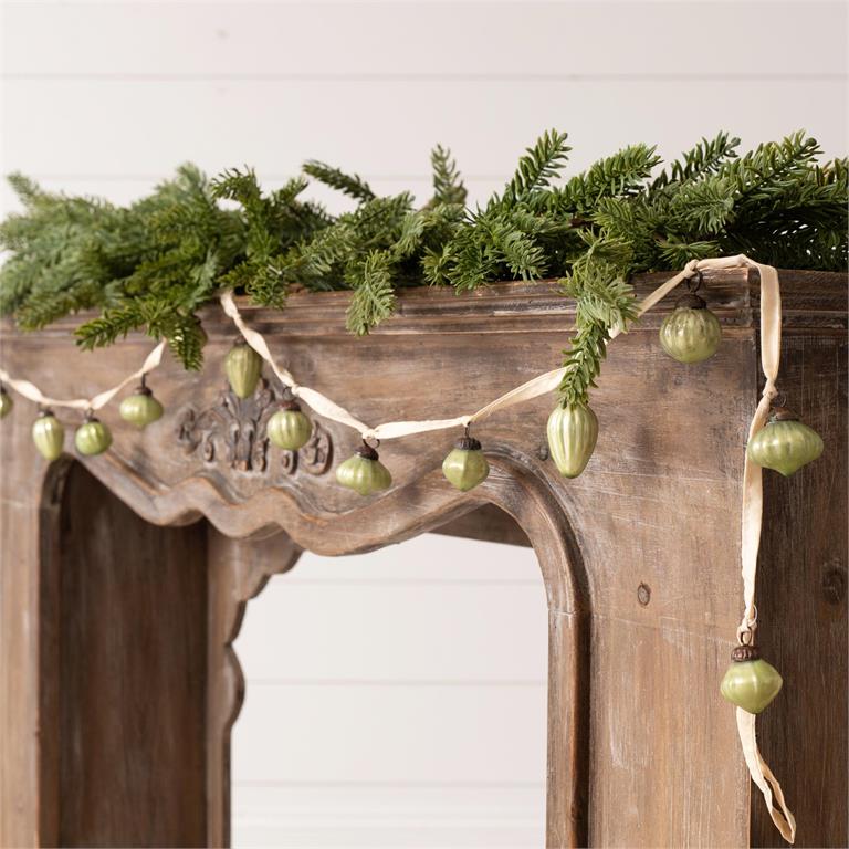 Mini Green Glass Ornaments Garland