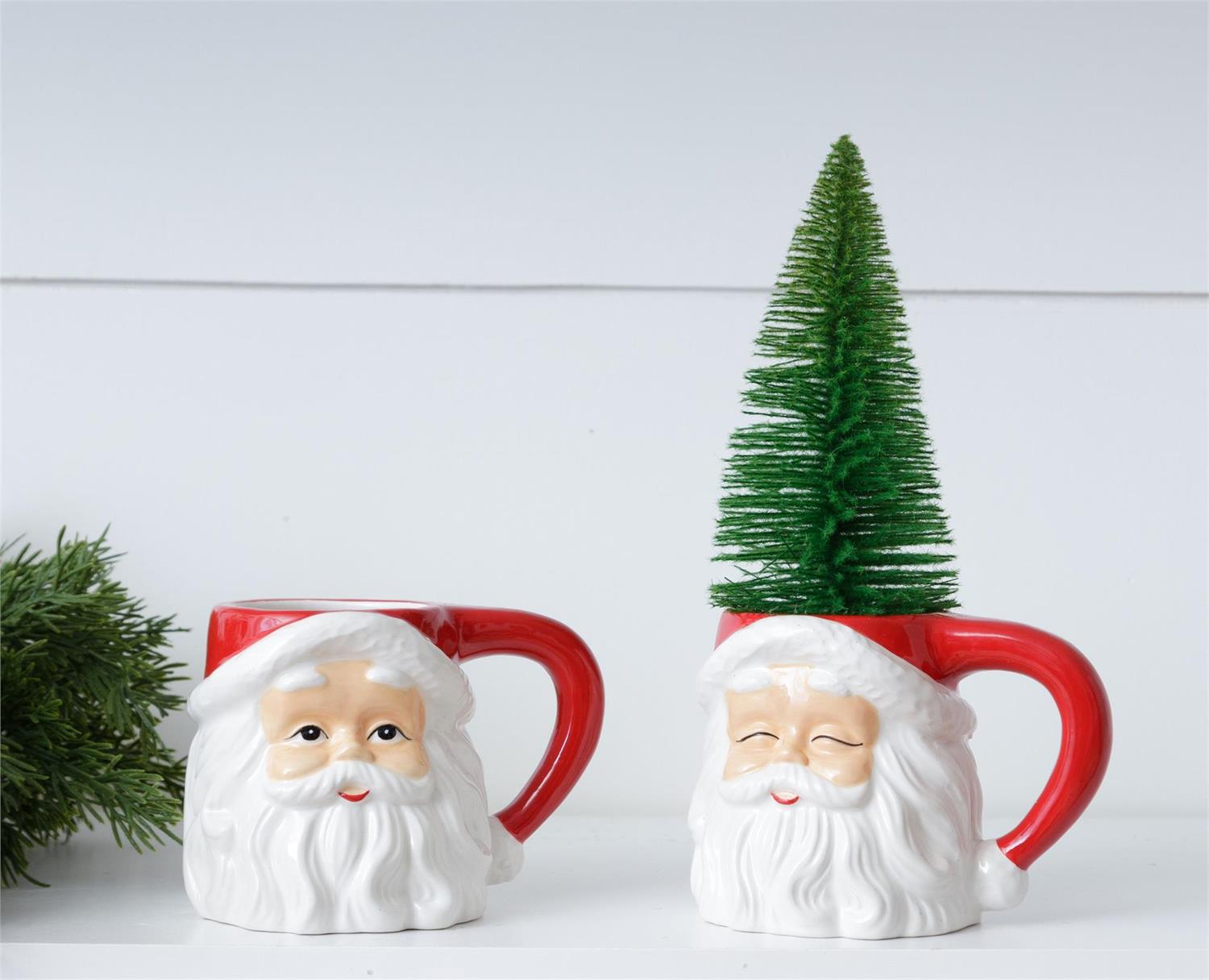 Classic Santa Mugs (S/2)