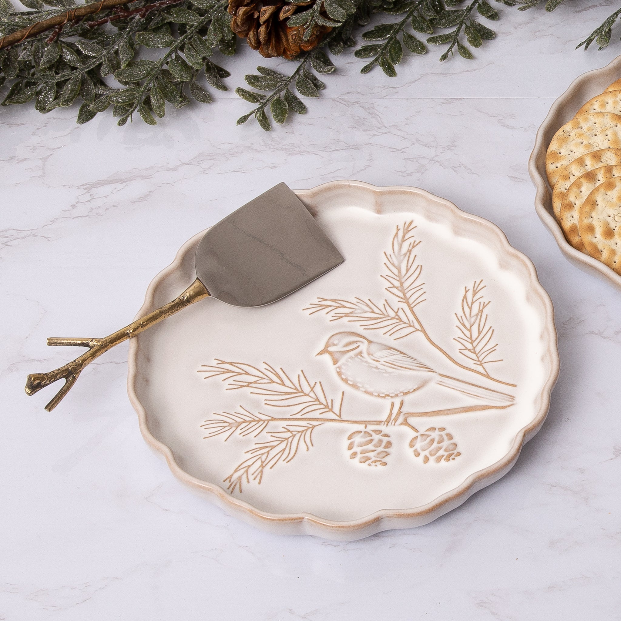 Winter Woodland Round Serving Platter