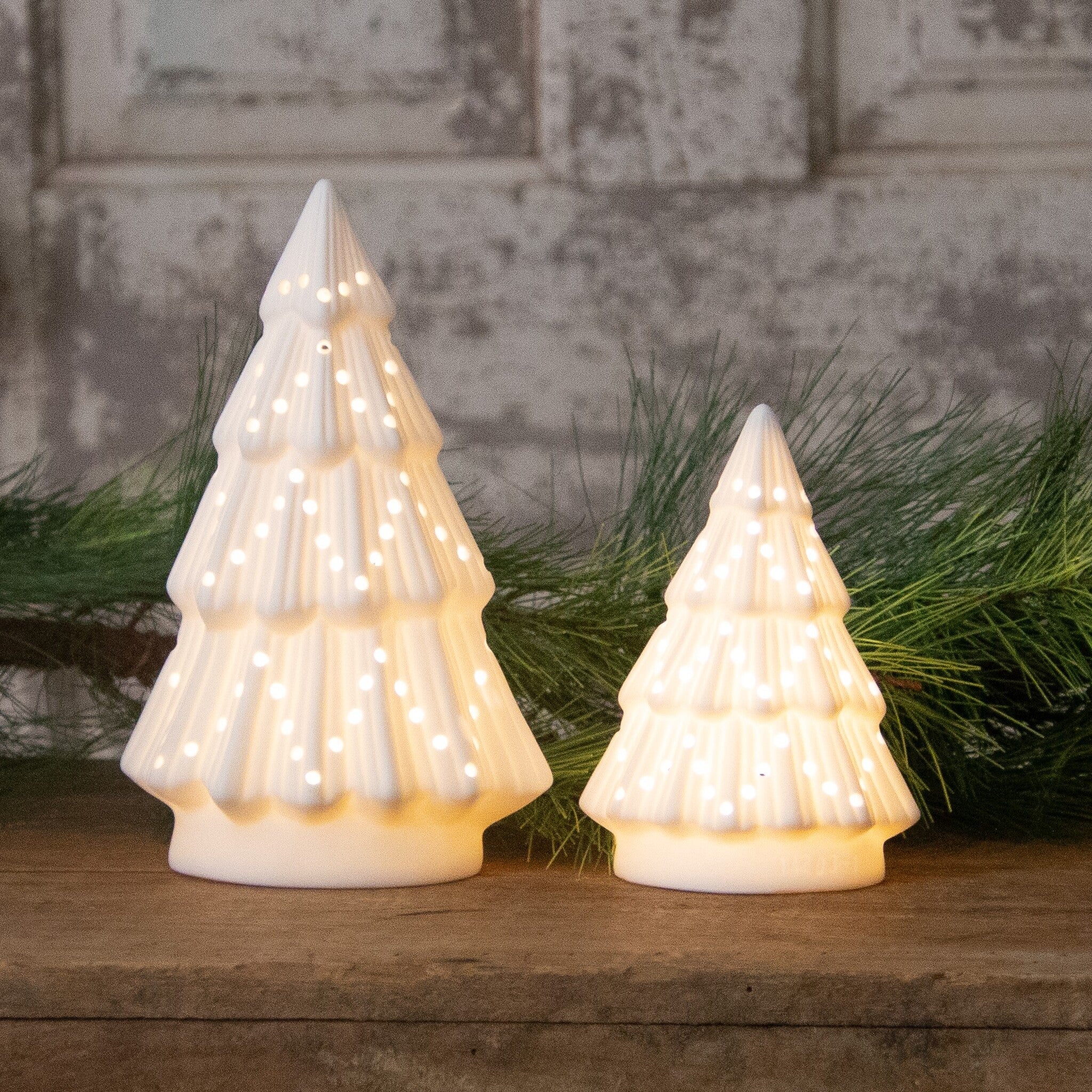 Ceramic Bisque Light Up Trees (S/2)