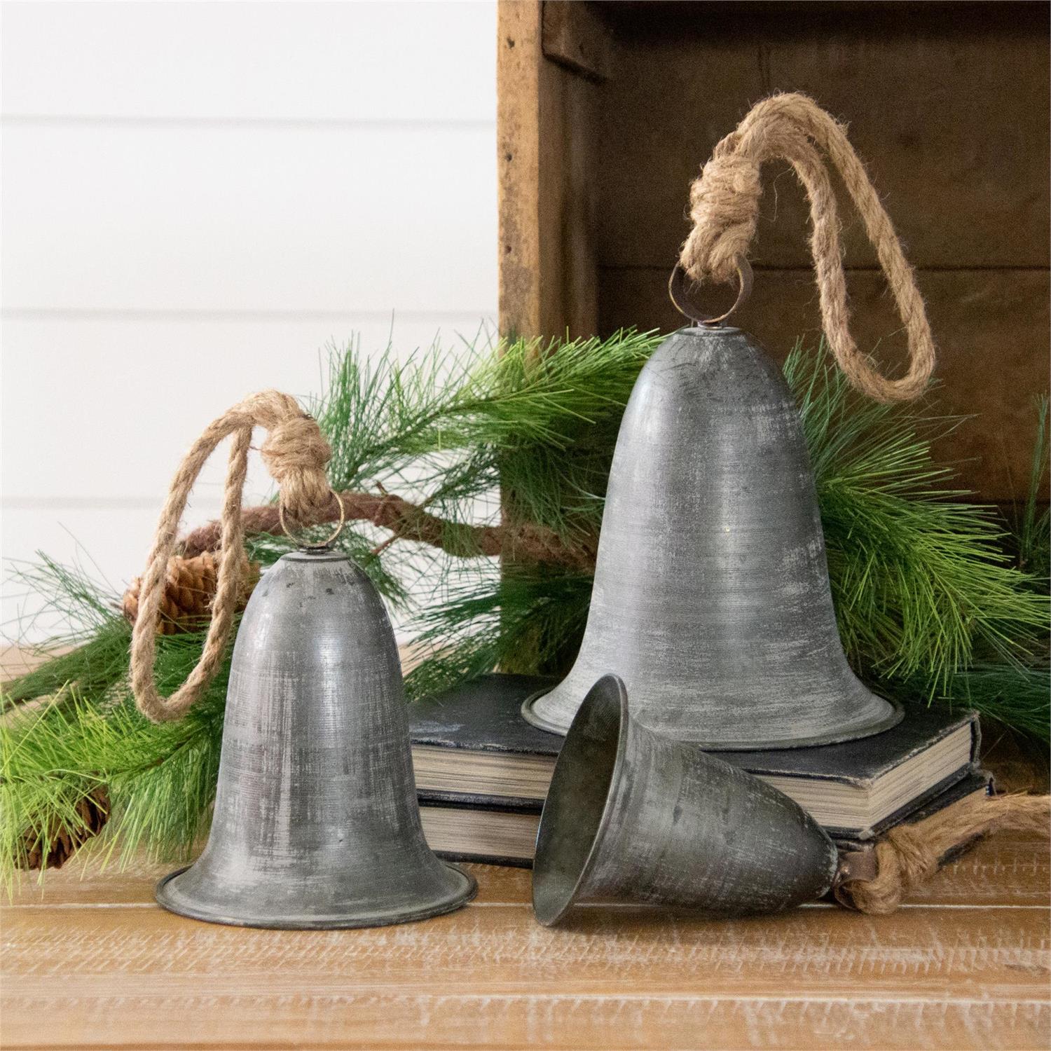 Hanging Pewter Tone Bells (S/3)