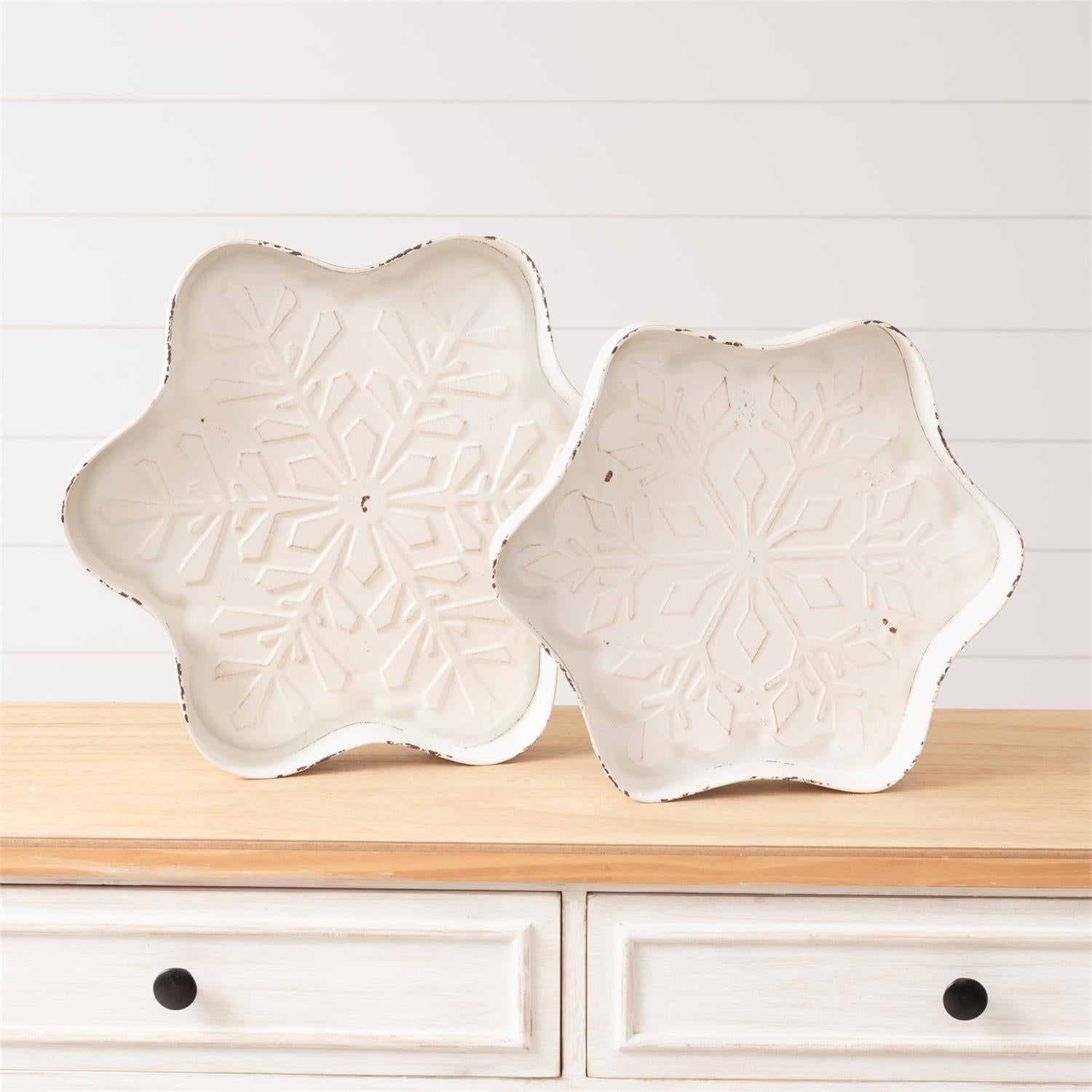 Snowflake Nested Trays (S/2)