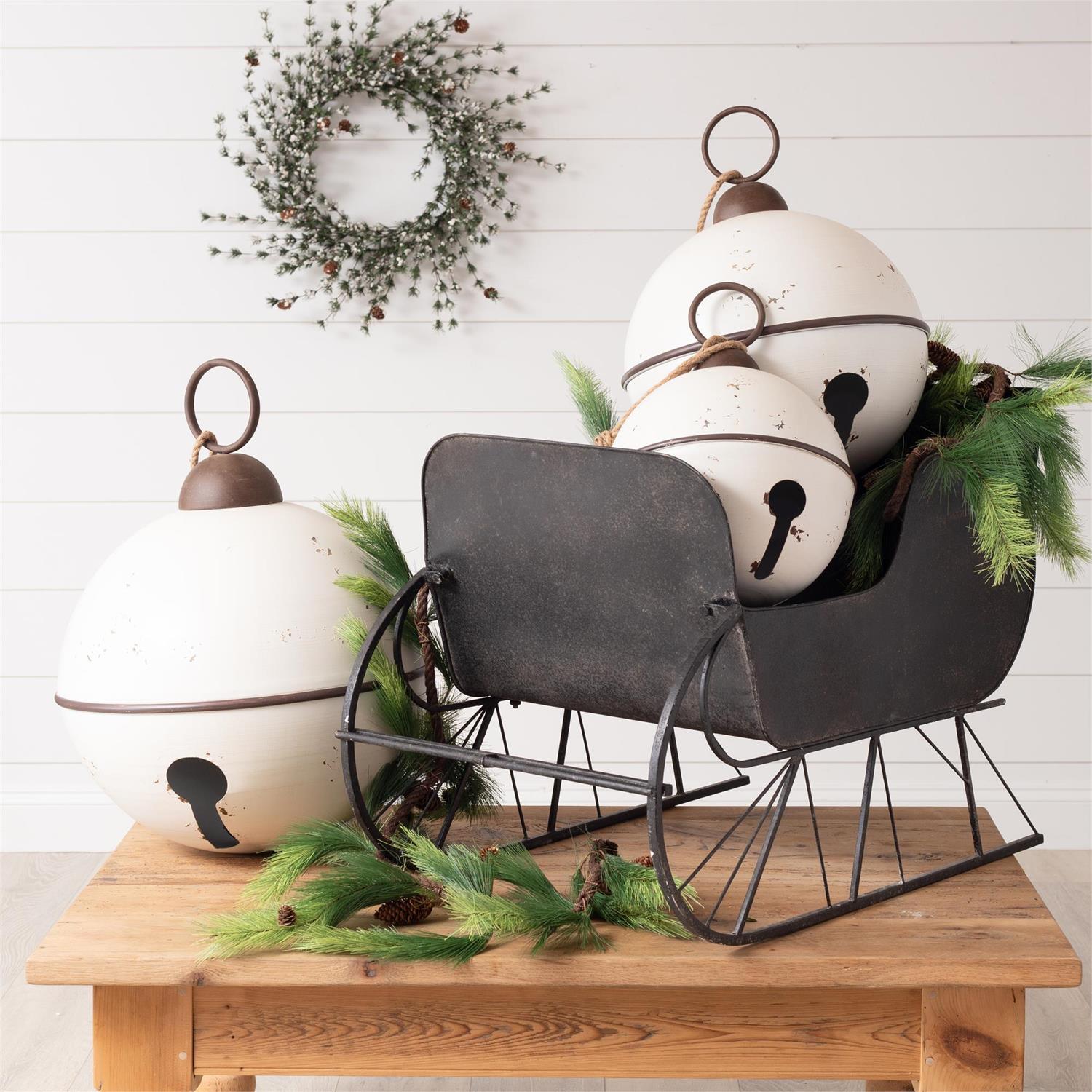 Jumbo White Jingle Bells (S/3)