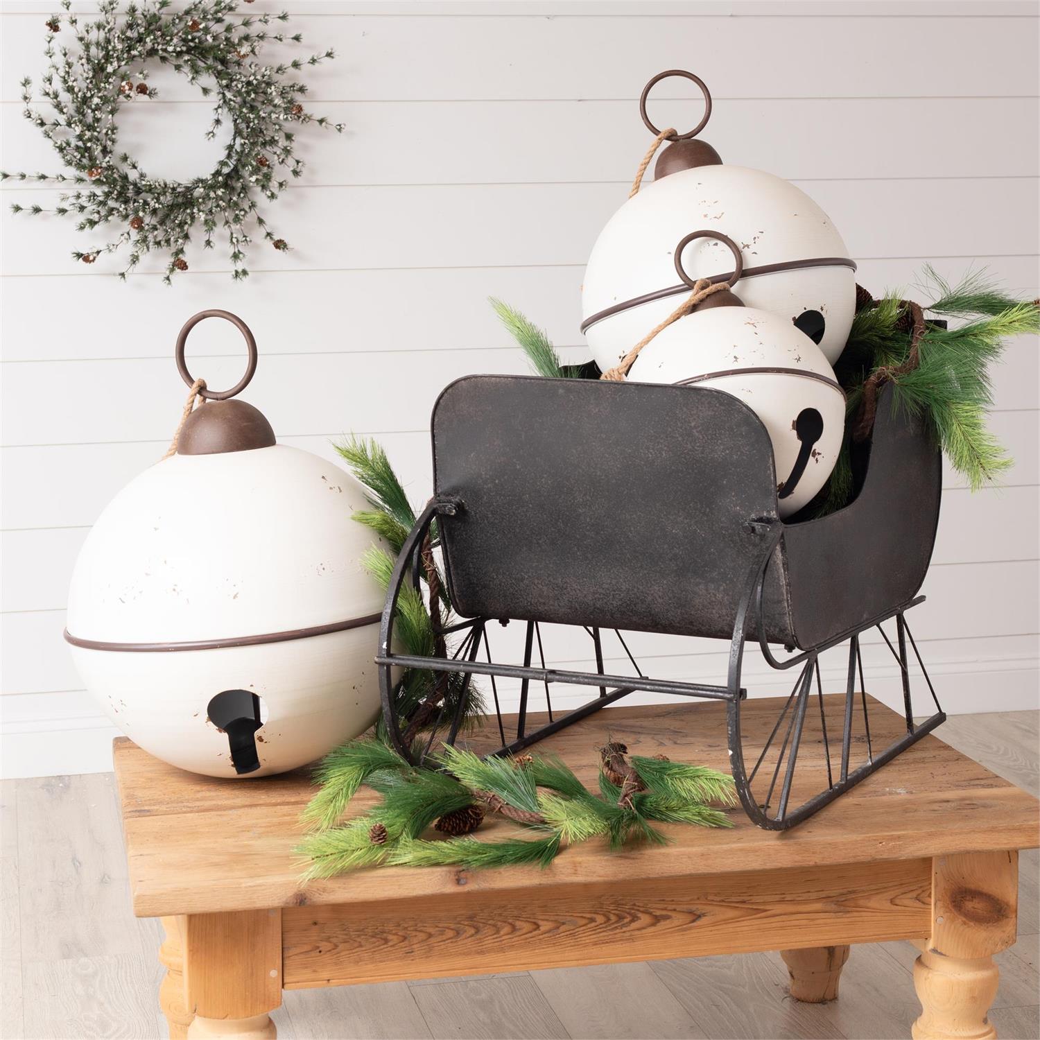 Jumbo White Jingle Bells (S/3)