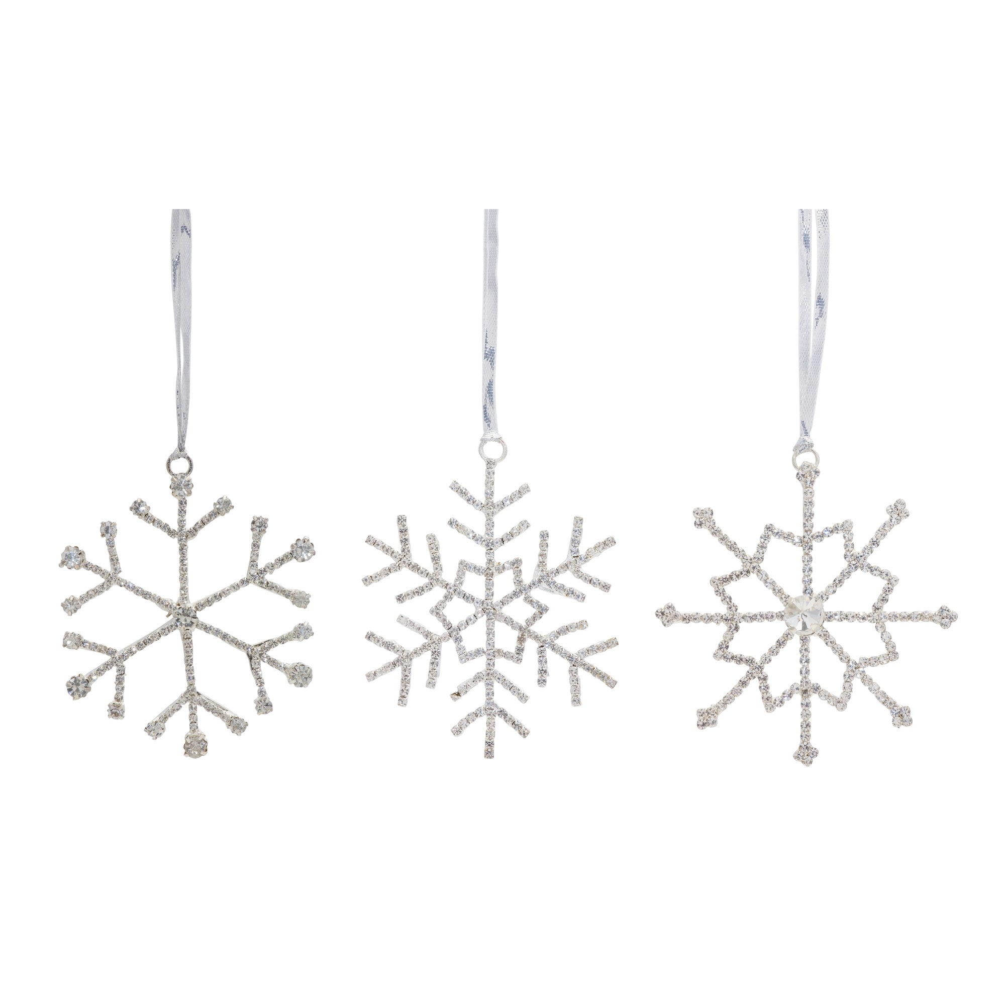 Jewel Snowflake (3 Asst) 3.5"H Iron/Glass