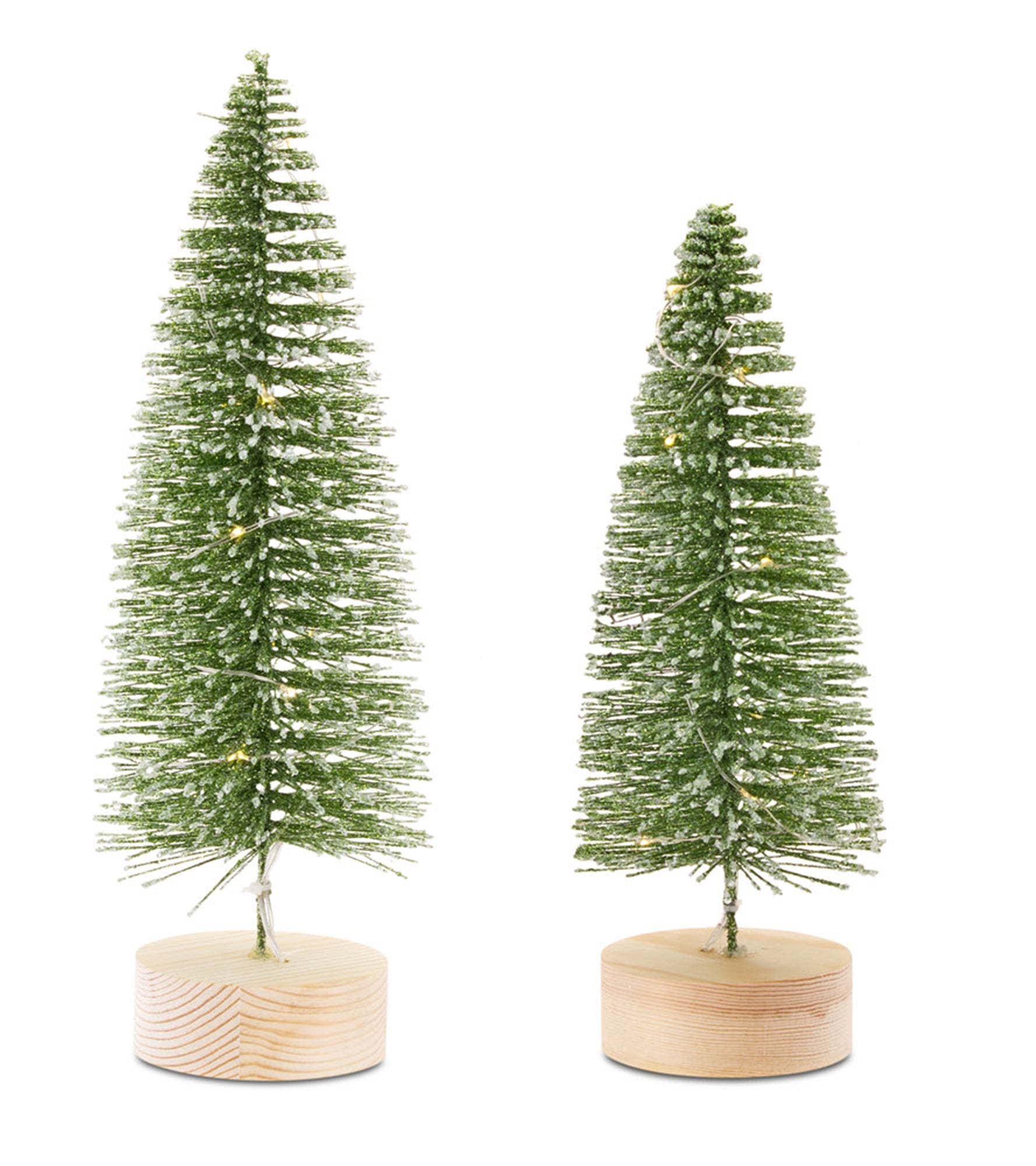 Tree with LED (Set of 2) 10.75"H, 14"H 6 Hr Timer 3 AAA Batteries, Not Included