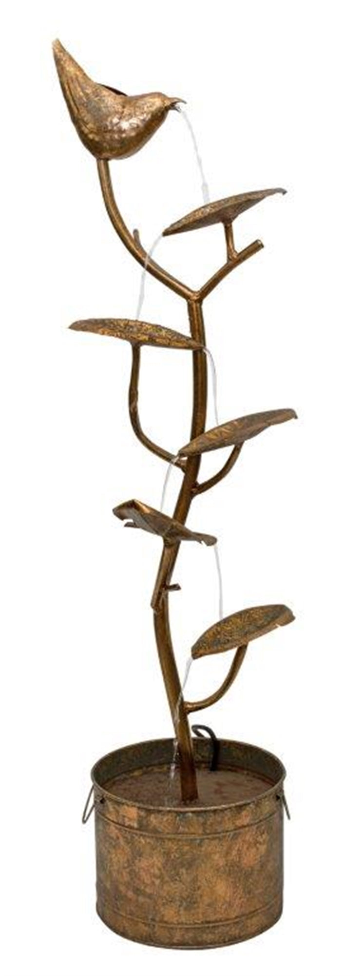 Bird Fountain 14.5"L x 4'H Iron (YH560)