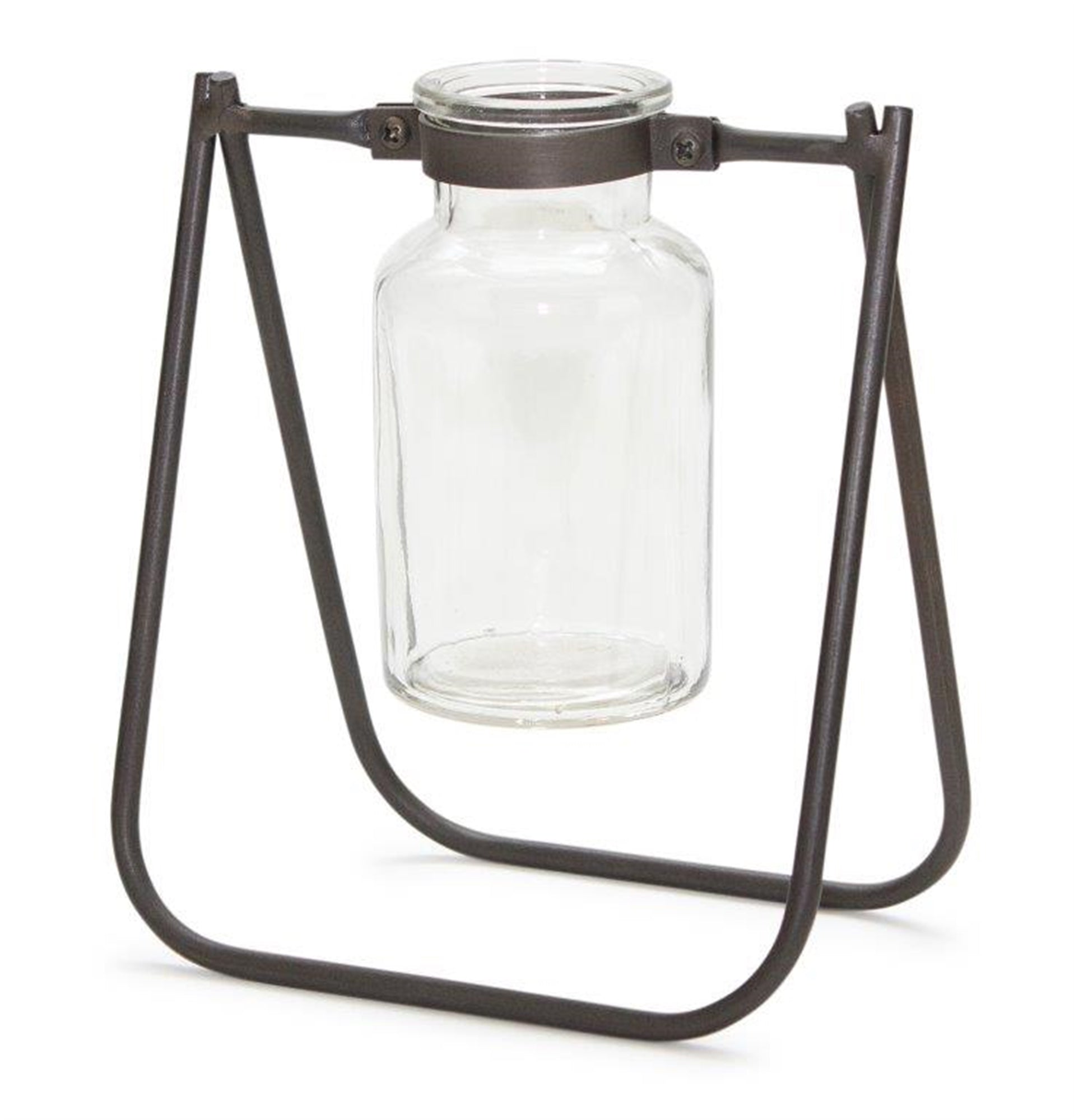 Jar w/Stand 6"L x 6.75"H Iron/Glass