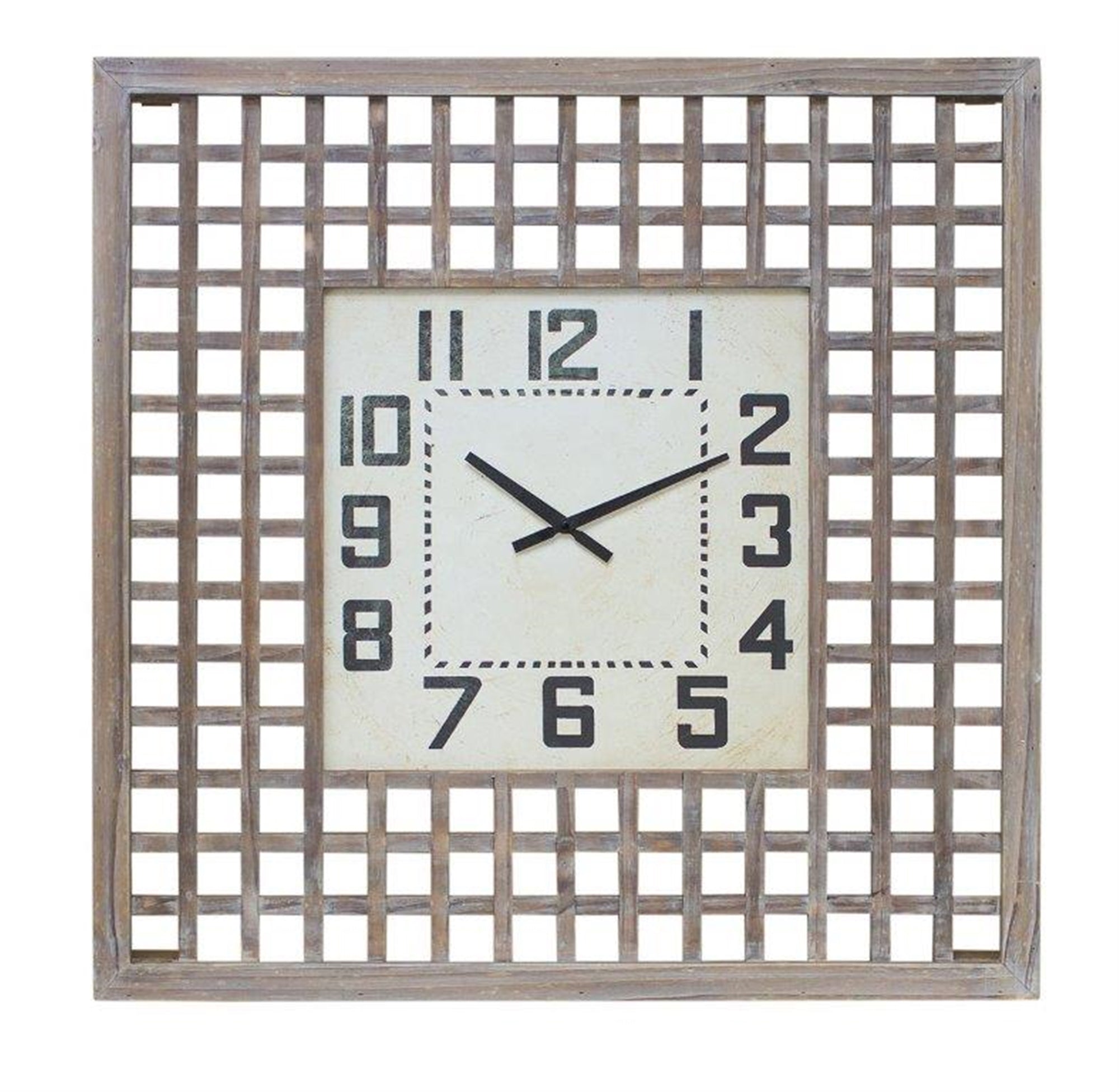 Clock 29.5"SQ Wood/Wood