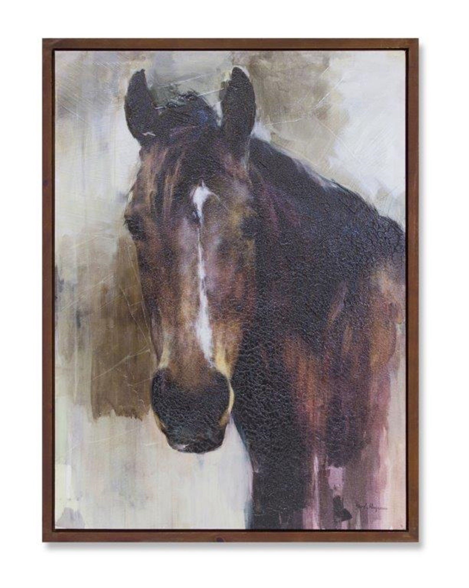 Horse Print Canvas 23.75"L x 31.5"H Canvas/Wood