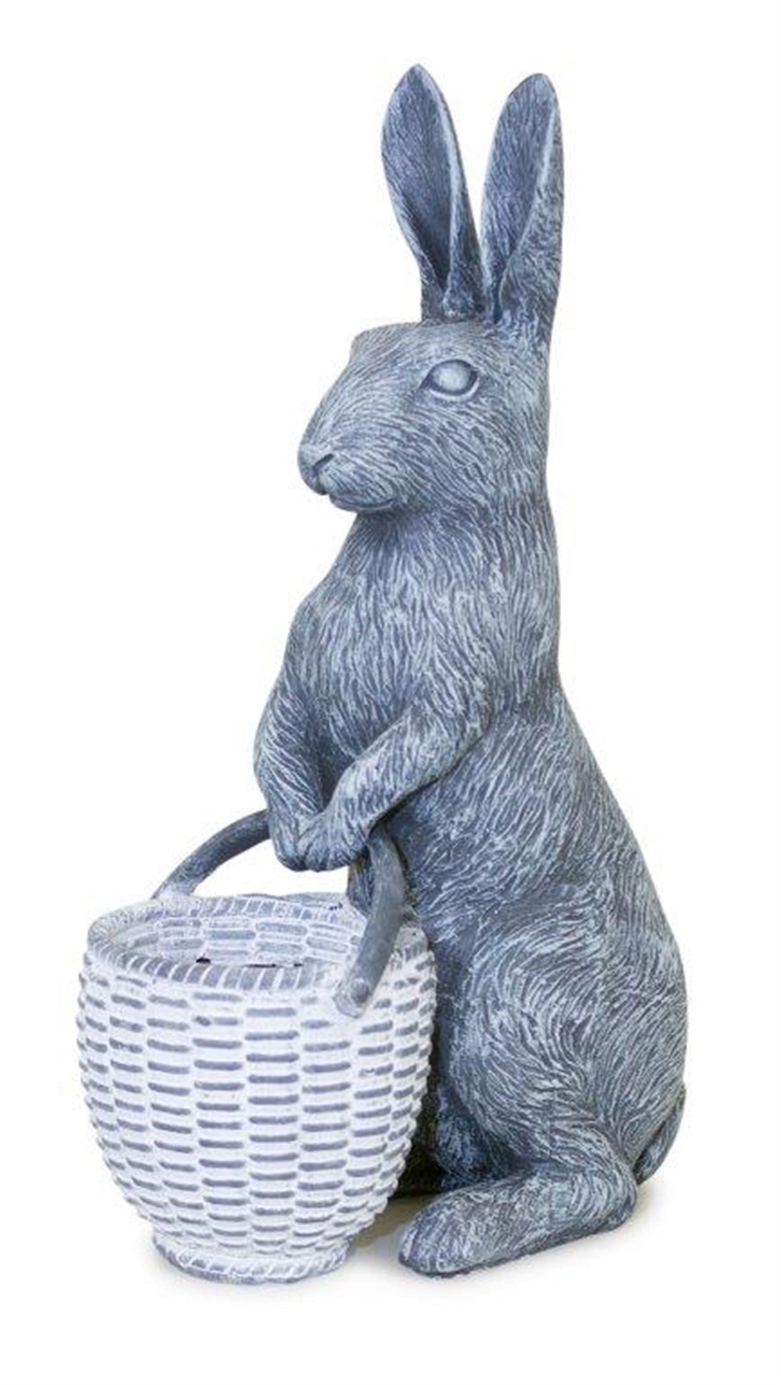 Standing Rabbit w/Basket 6.75"L x 10.5"H Resin