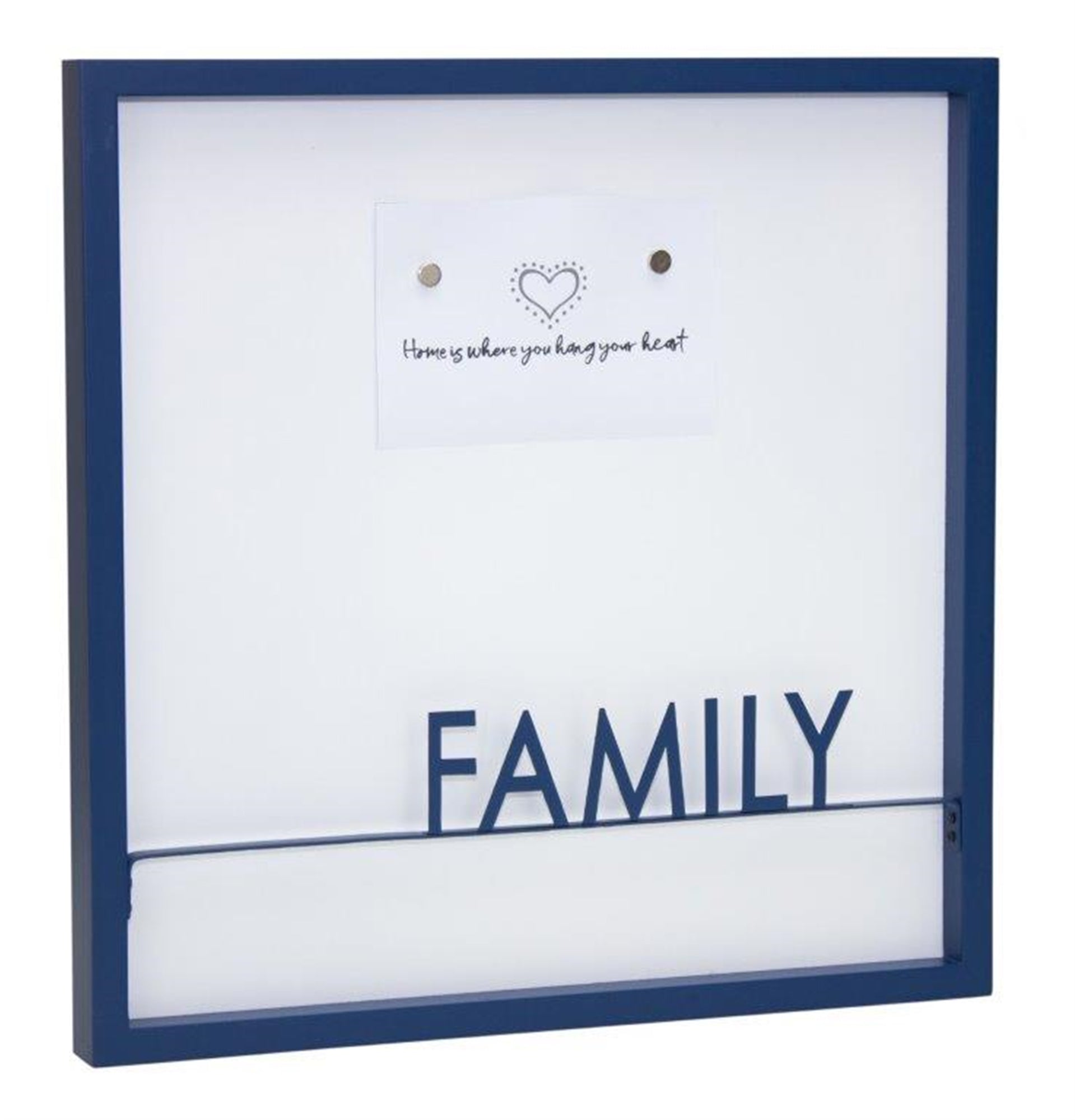 Family Memo Board 15.75"SQ Wood/Iron
