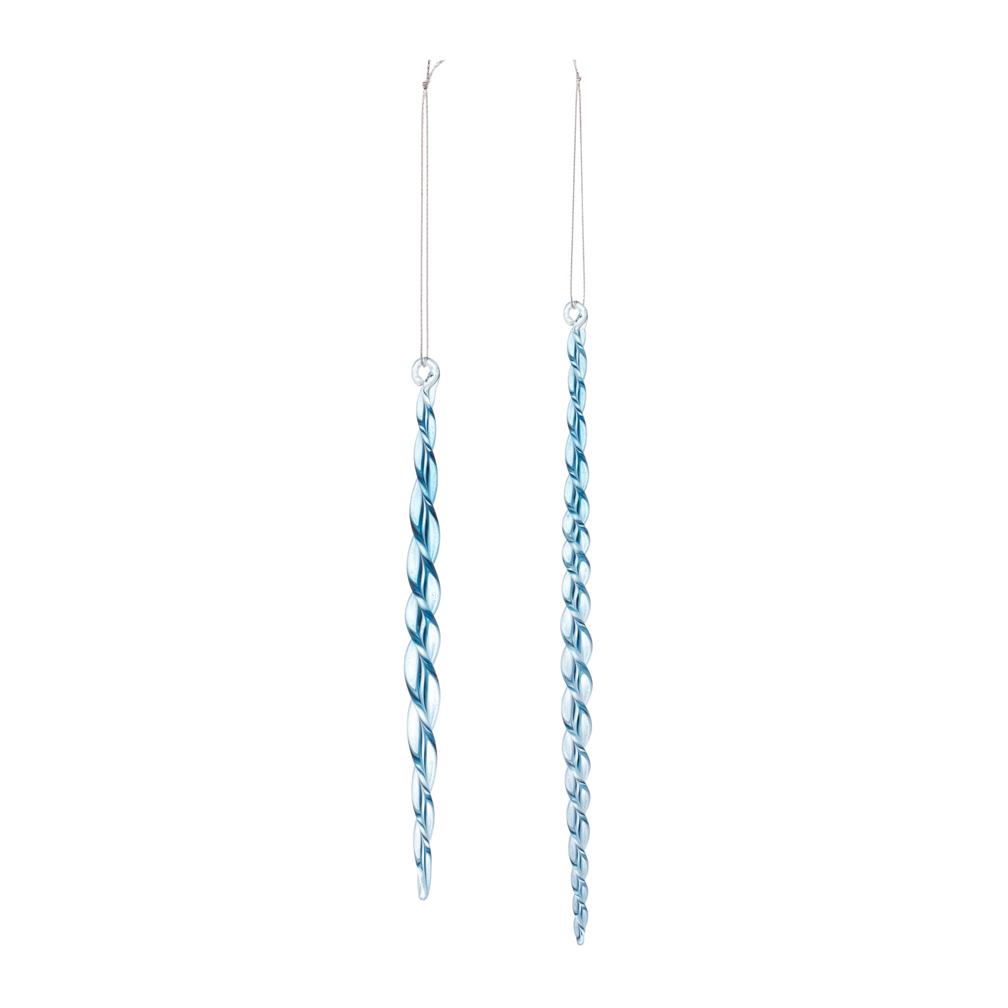 Icicle Twist (Set of 2) 7"H, 10"H Glass