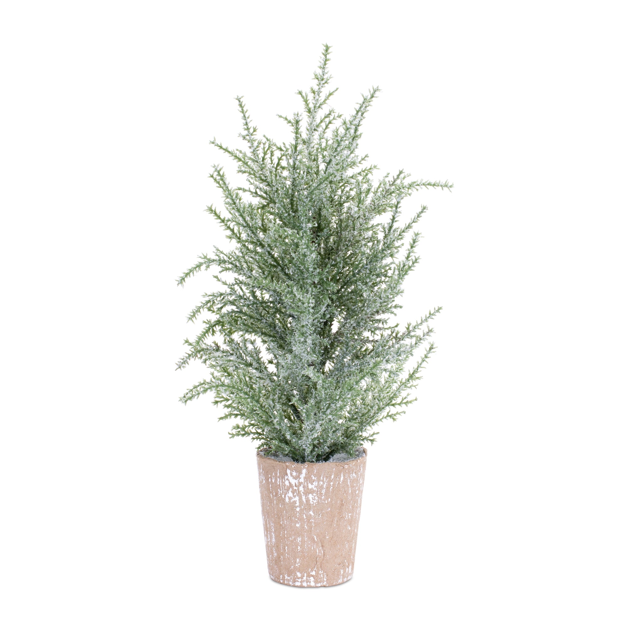 Potted Icy Pine Tree 15”H /Paper