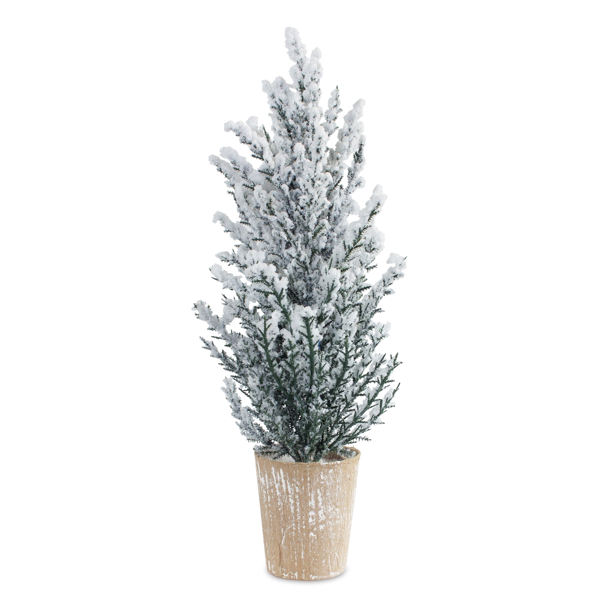 Potted Snowy Pine Tree 16”H /Paper